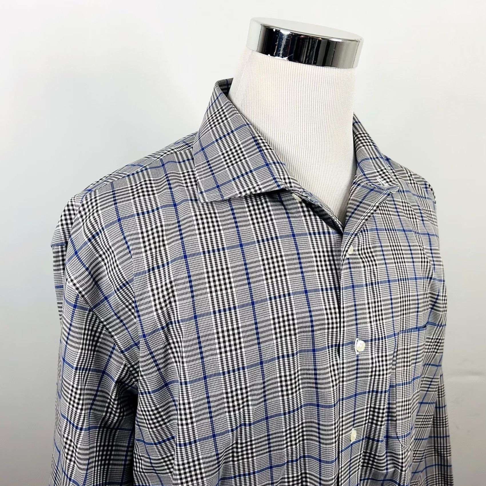 Brooks Brothers Brooks Brothers Dress Shirt Plaid Brown Blue 18 35 Traditional Non-Iron Regular Collar Spread Cuff Mens Size 48R - 2 Thumbnail