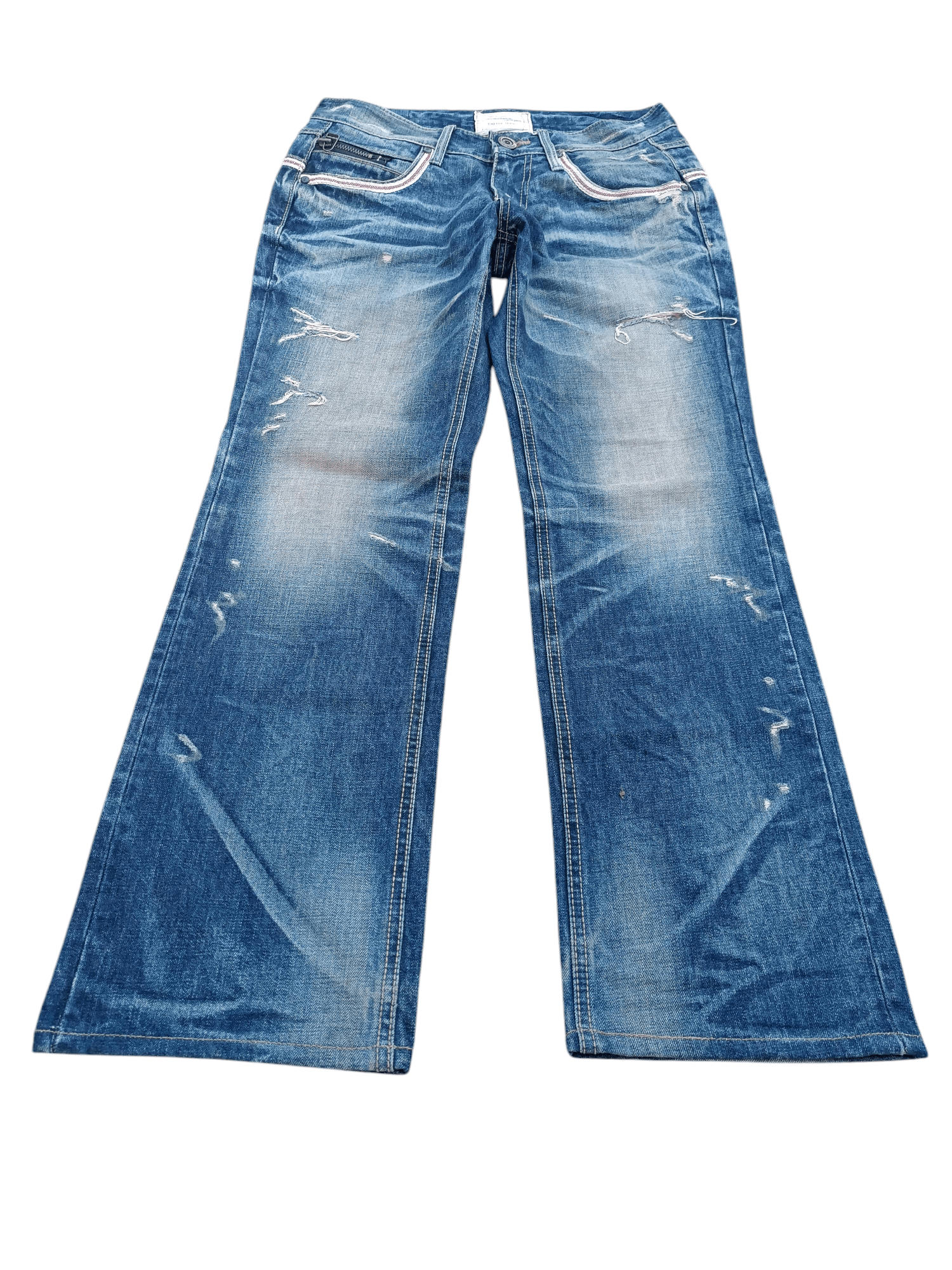 Designer FLARED💥 LOLITA JEANS DISTRESSED WHISKERS DENIM Size US 32 / EU 48 - 1 Thumbnail