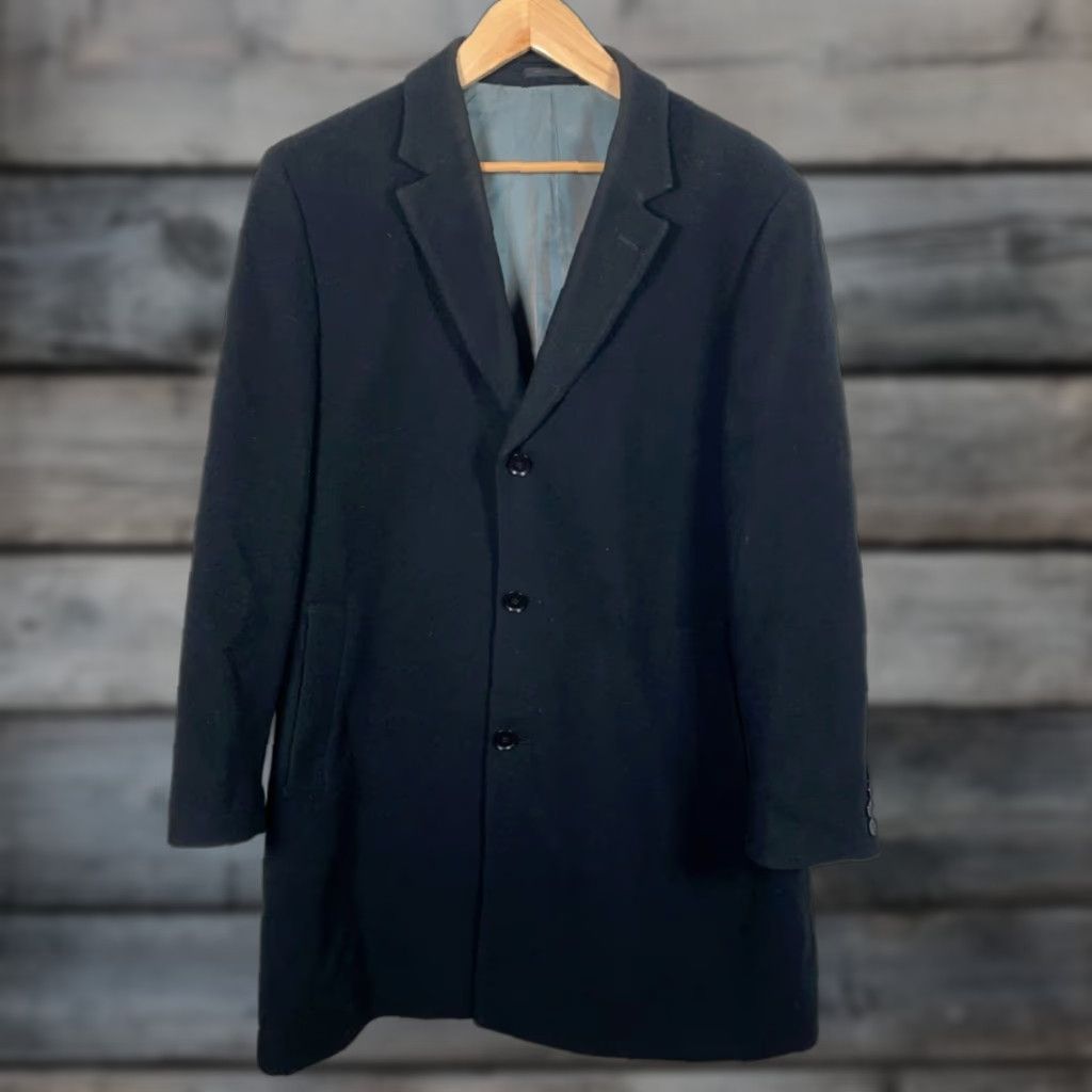 Calvin Klein Calvin Klein Wool Cashmere Overcoat Men's 44 Regular Black Dress Plaza Coat Size US S / EU 44-46 / 1 - 1 Thumbnail
