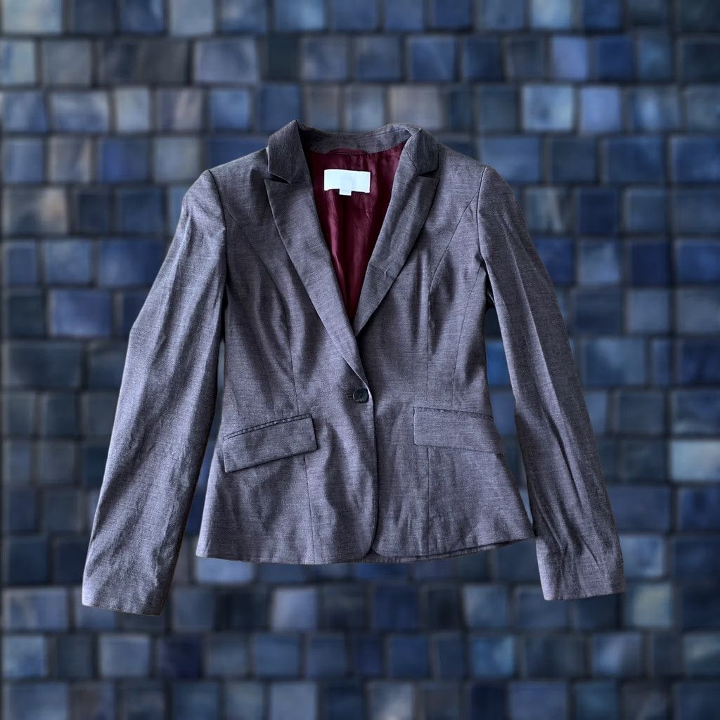 Hugo Boss HUGO BOSS Blazer Women's 2 Wool Blend Purple Sport Jacket Coat Classic Office Luxury Size XS / US 0-2 / IT 36-38 - 1 Thumbnail