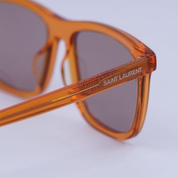 Saint Laurent Paris Saint Laurent SL501 005 Sunglasses Transparent Orange Square Size ONE SIZE - 5 Thumbnail