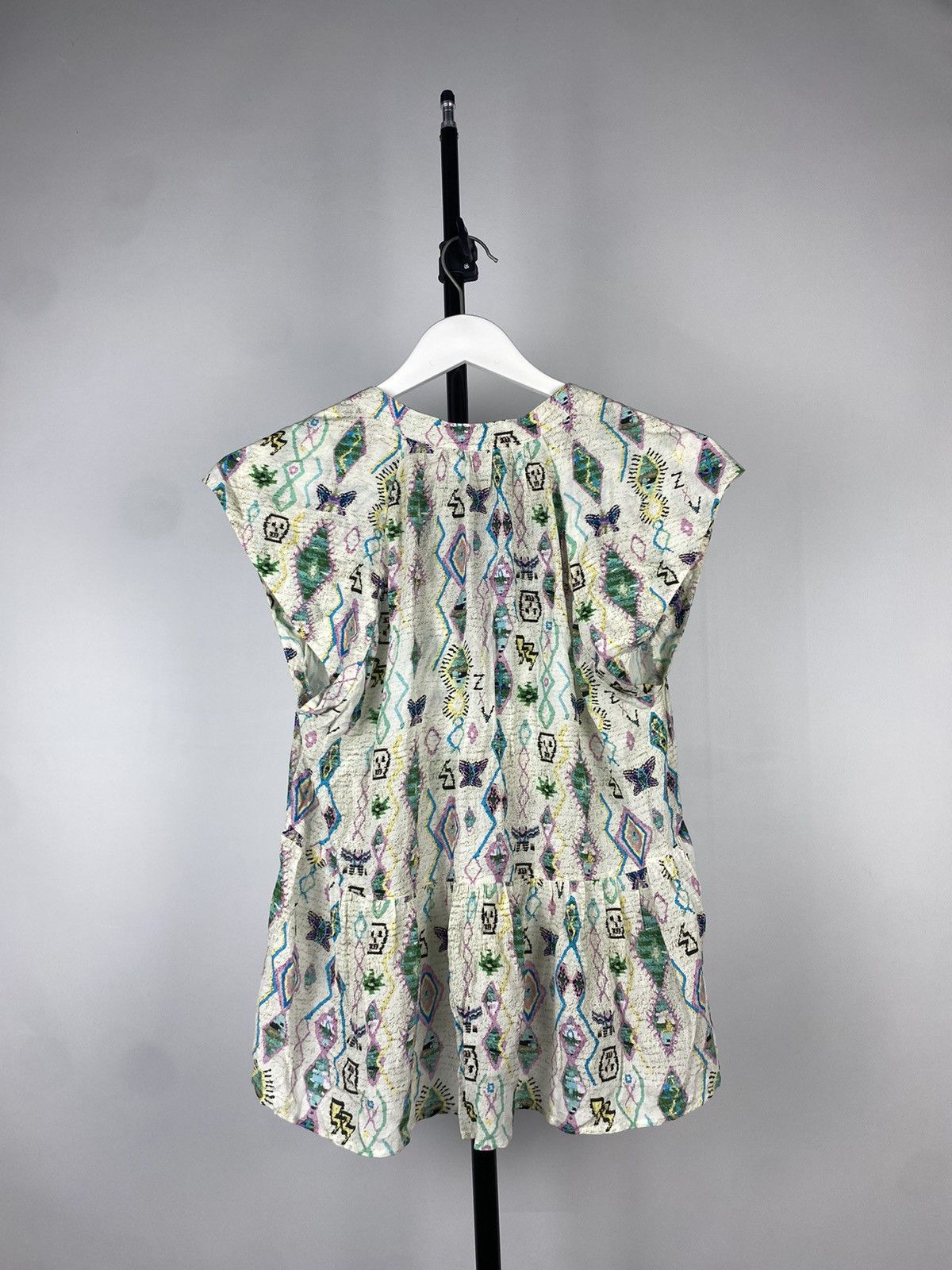 Designer × Zadig & Voltaire Zadig&Voltaire Monogram Graphic Print Blouse Size L / US 10 / IT 46 - 6 Thumbnail