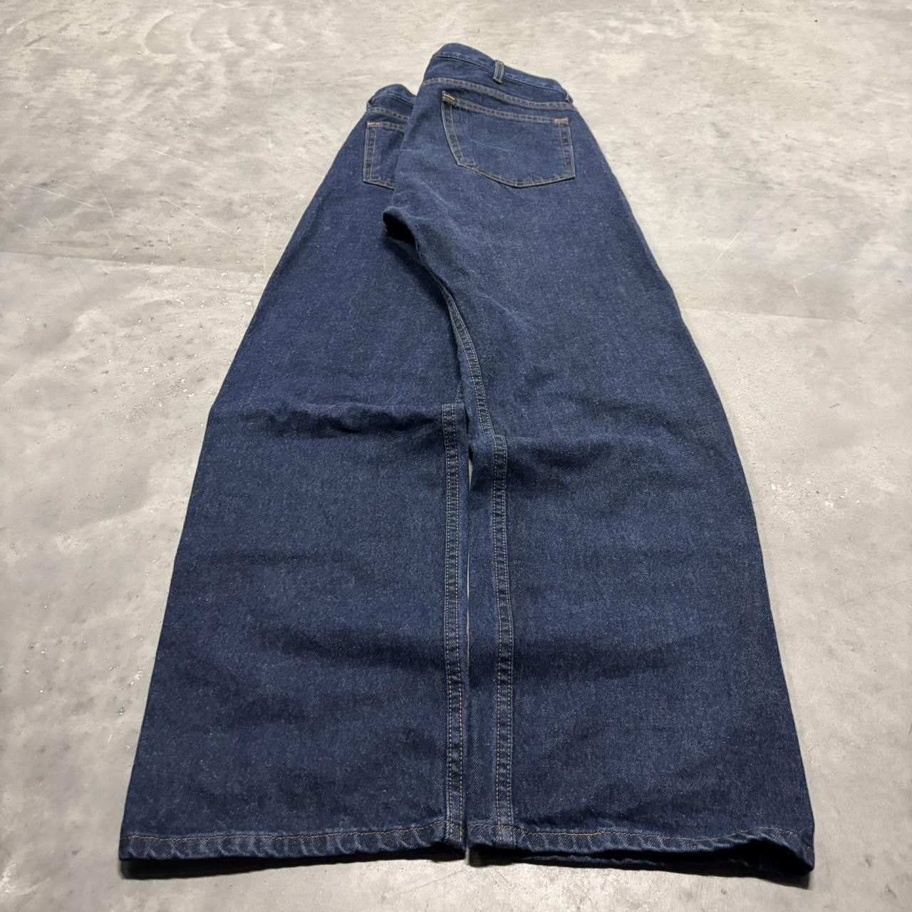 Japanese Brand × Vintage Crazy Vintage Y2K/2000s Baggy Grunge Dark Wash Skater Denim Jeans! Size US 36 / EU 52 - 4 Thumbnail