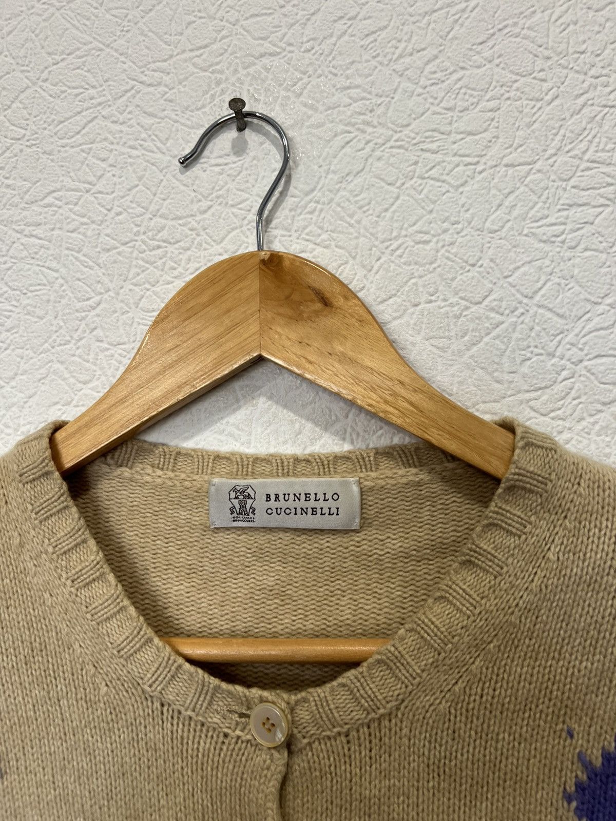 Brunello Cucinelli Brunello Cucinelli Beige Womens Cardigan Cashmere Size L / US 10 / IT 46 - 2 Thumbnail