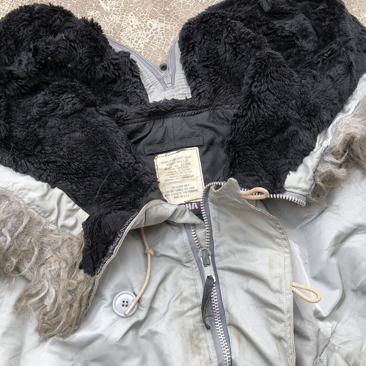 Alpha Industries × Vintage ALPHA INDUSTRIES N-2B Attached Hood Flight Jacket Size US XL / EU 56 / 4 - 7 Thumbnail