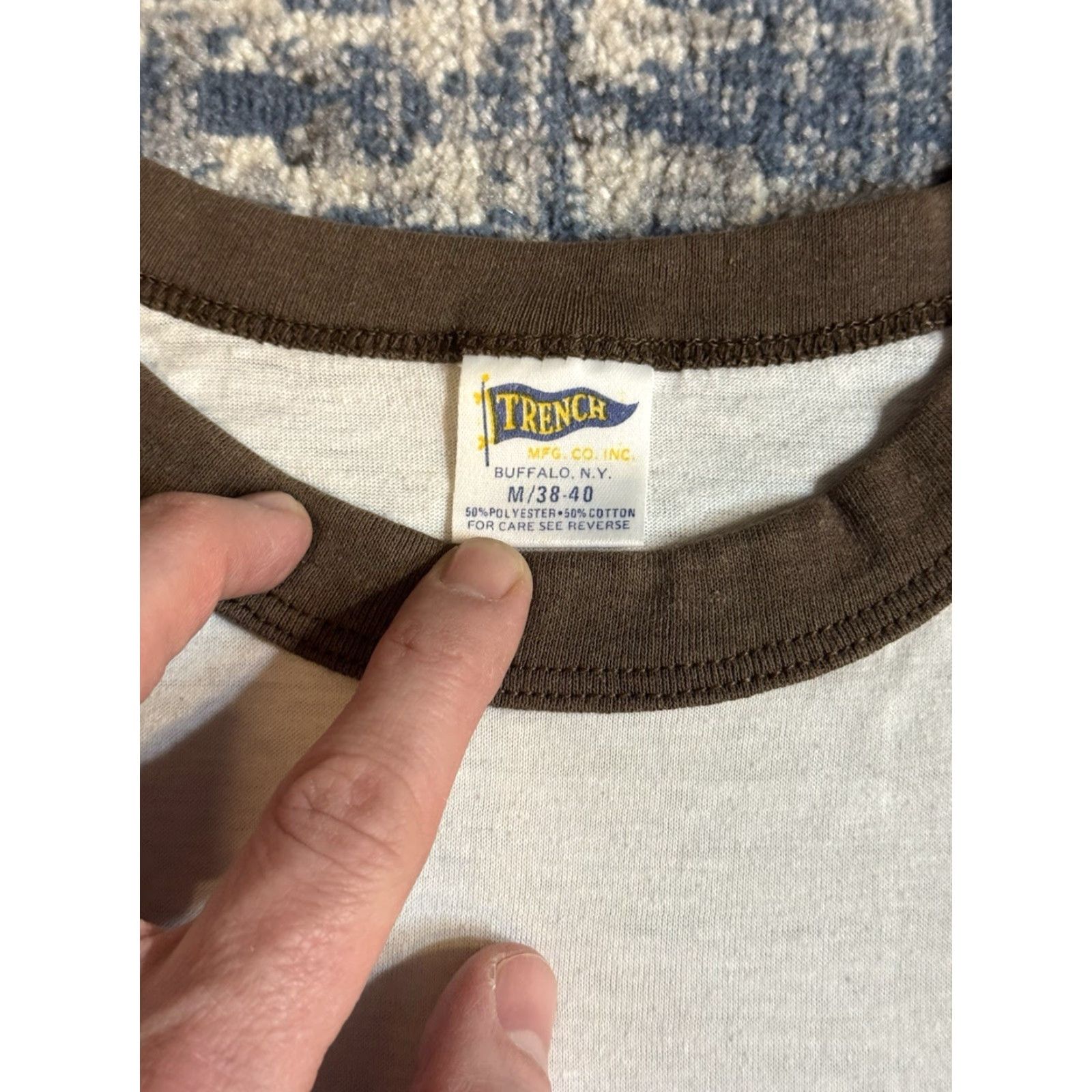 NFL VINTAGE Cleveland Browns Trench Mfg. Co. 3/4 Sleeve T-Shirt M White NFL 80s Sports Mens Shirt Size US M / EU 48-50 / 2 - 3 Thumbnail