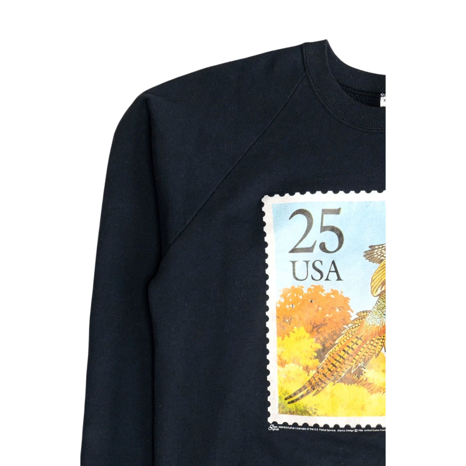 Fruit Of The Loom Vintage Pheasant USA Postage Stamp Sweatshirt 1990s XS-XL Black Cotton / Polyester Fruit of the Loom Mens Ladies Womens Boys Girls Size US XL / EU 56 / 4 - 5 Thumbnail