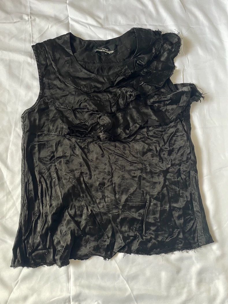 Comme des Garçons Flower Top Comme Des Garcons Girl Floral Appliqué Cotton Broadcloth Button-up