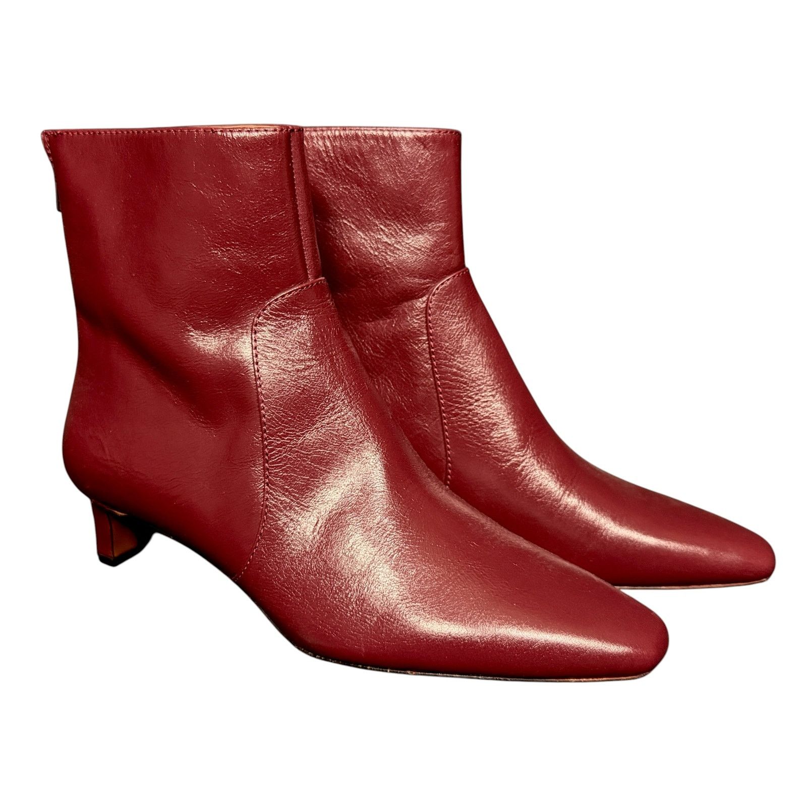 Madewell Madewell The Dimes Women's Size 7 Deep Red Kitten Heel Boots Size US 7 / IT 37 - 3 Thumbnail