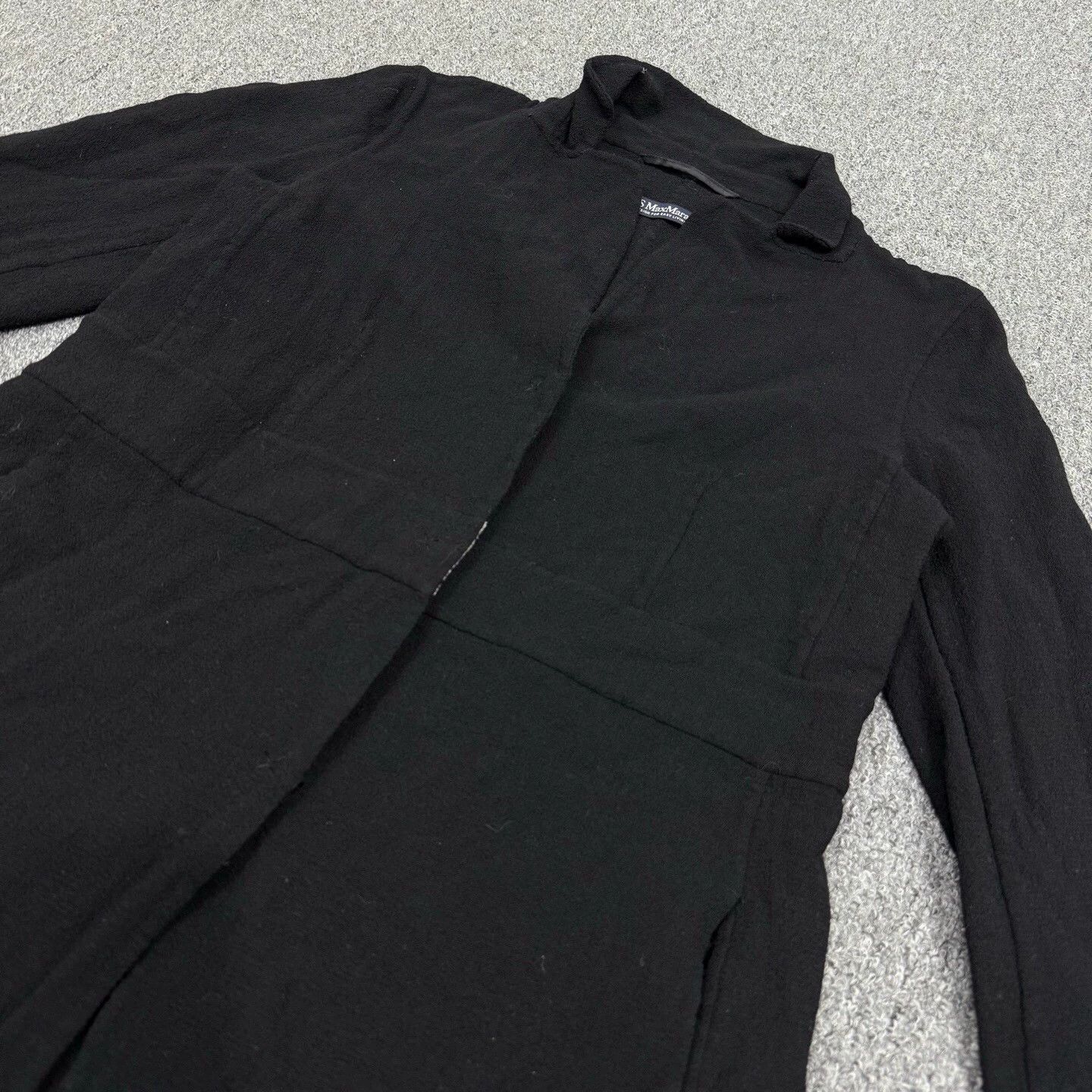 Max Mara Maxmara Black Wool Coat IT 36 Near Mint Size XS / US 0-2 / IT 36-38 - 3 Thumbnail