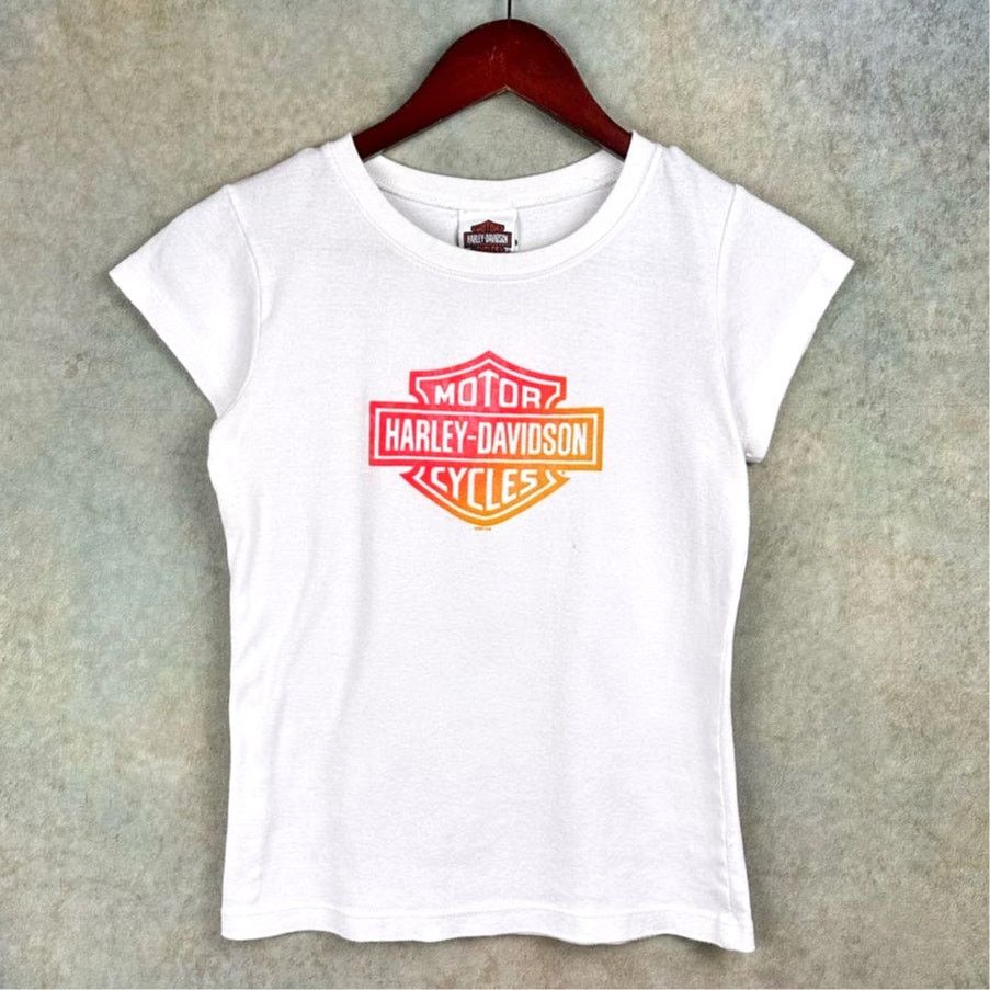 Harley Davidson × Vintage Vintage Y2K Harley Davidson T Shirt Sz M Baby Tee Biker Size M / US 6-8 / IT 42-44 - 1 Thumbnail