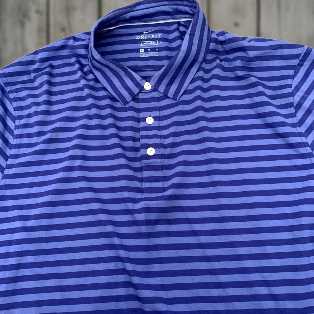 Nike NIKE Golf Polo Shirt Mens XL Dri-Fit Striped Blue CU9862-471 Cotton Blend Polo Shirt Nike Dri-Fit Mens XL Blue Striped Golf Polo Shirt Size US XL / EU 56 / 4 - 1 Thumbnail