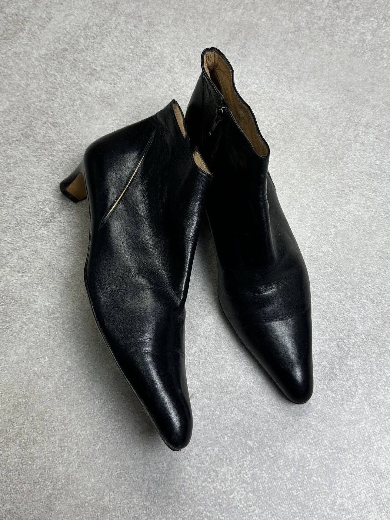 Dries Van Noten Vintage Dries Van Noten Ancle Heel Leather Spike Boots 38 Size US 8 / IT 38 - 1 Thumbnail