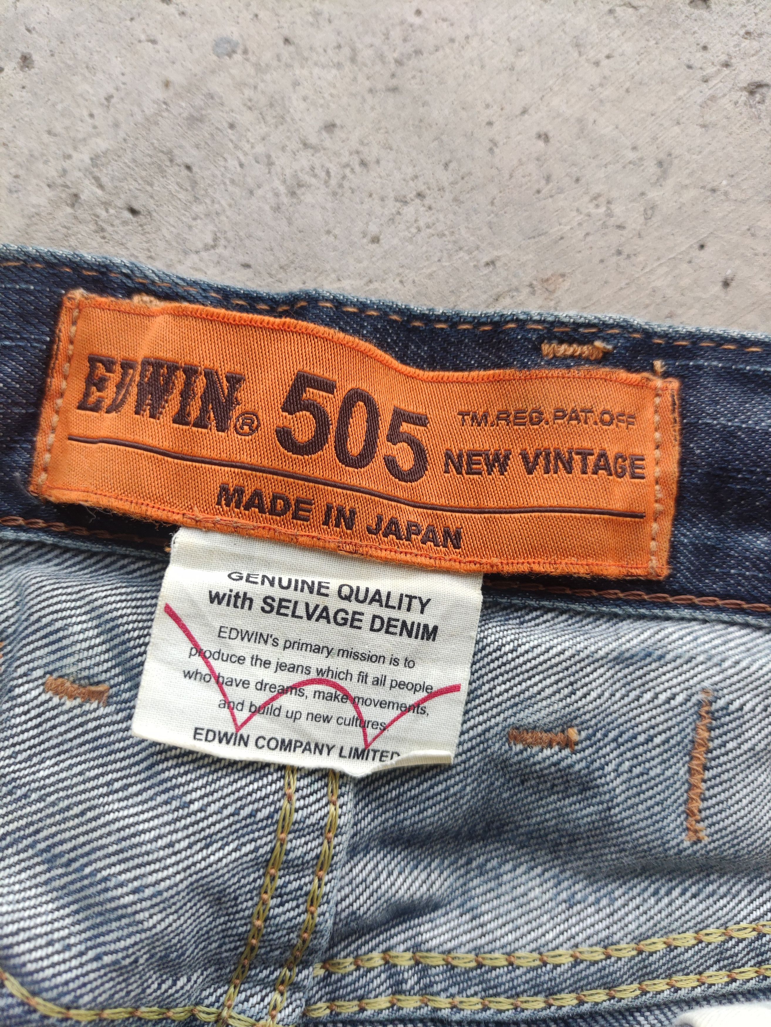 Edwin Vintage Edwin Japan Selvage Distressed Faded Denim Size US 34 / EU 50 - 6 Thumbnail