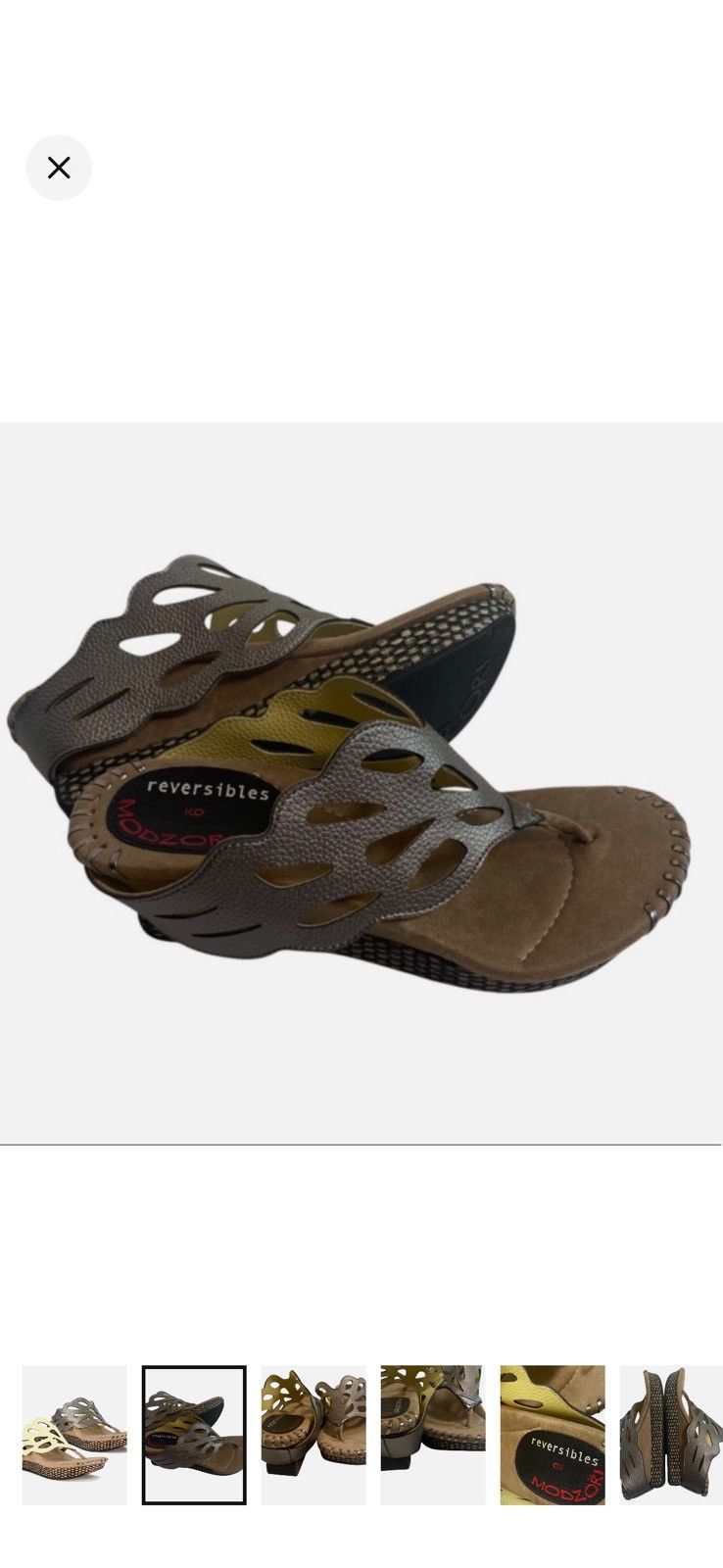 Other Reversible Wedge Thong Platform Sandals Butter/ Pewter Size US 9 / IT 39 - 2 Thumbnail