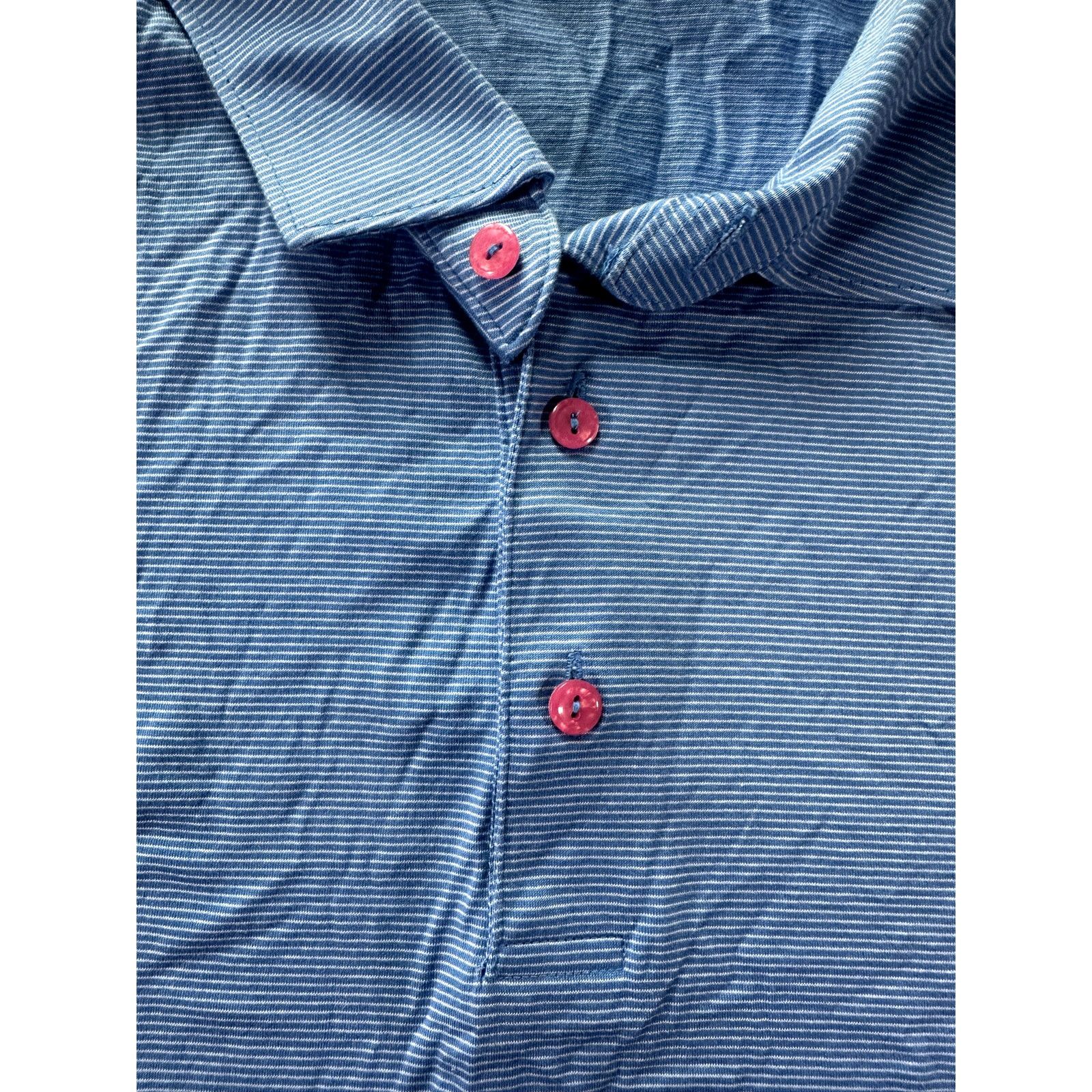 Peter Millar Peter Millar Polo Light Blue Striped Pink Button Shirt XXL Size US XXL / EU 58 / 5 - 3 Thumbnail