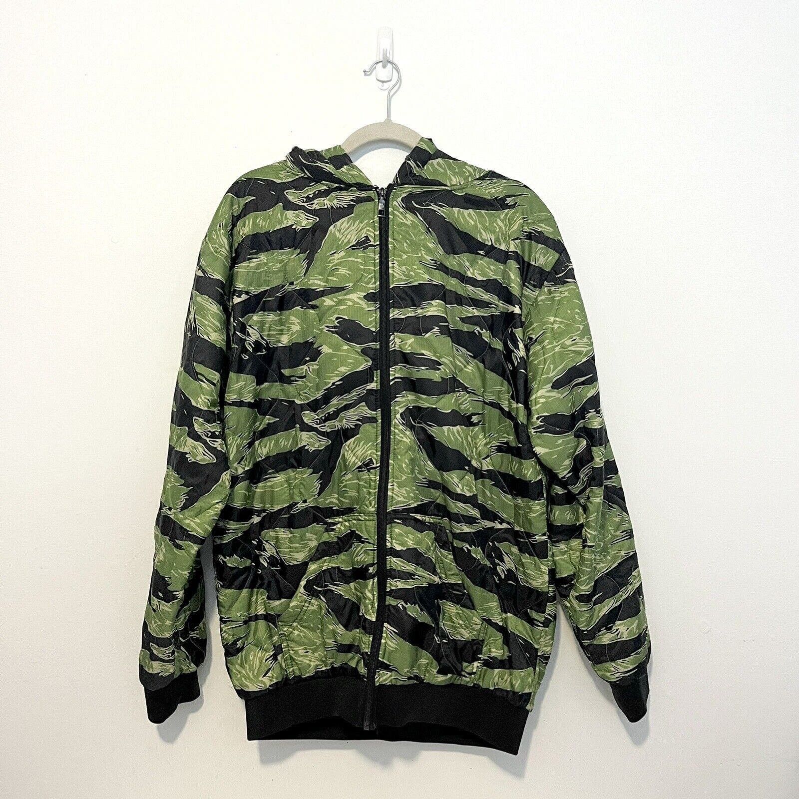 image of Military Official Zero Foxtrot Contraband Tiger Camo Quilted Jacket L in Green, Men's (Size Large)