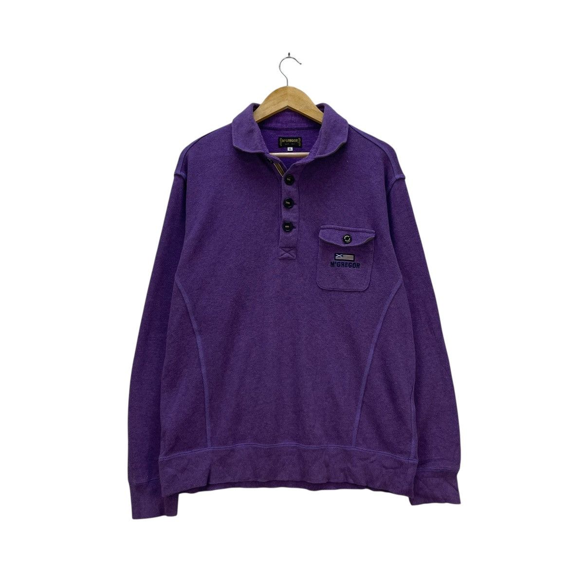 McGregor 💥Vintage Mc Gregor Half Button Single Pocket Pullover Size US M / EU 48-50 / 2 - 1 Thumbnail