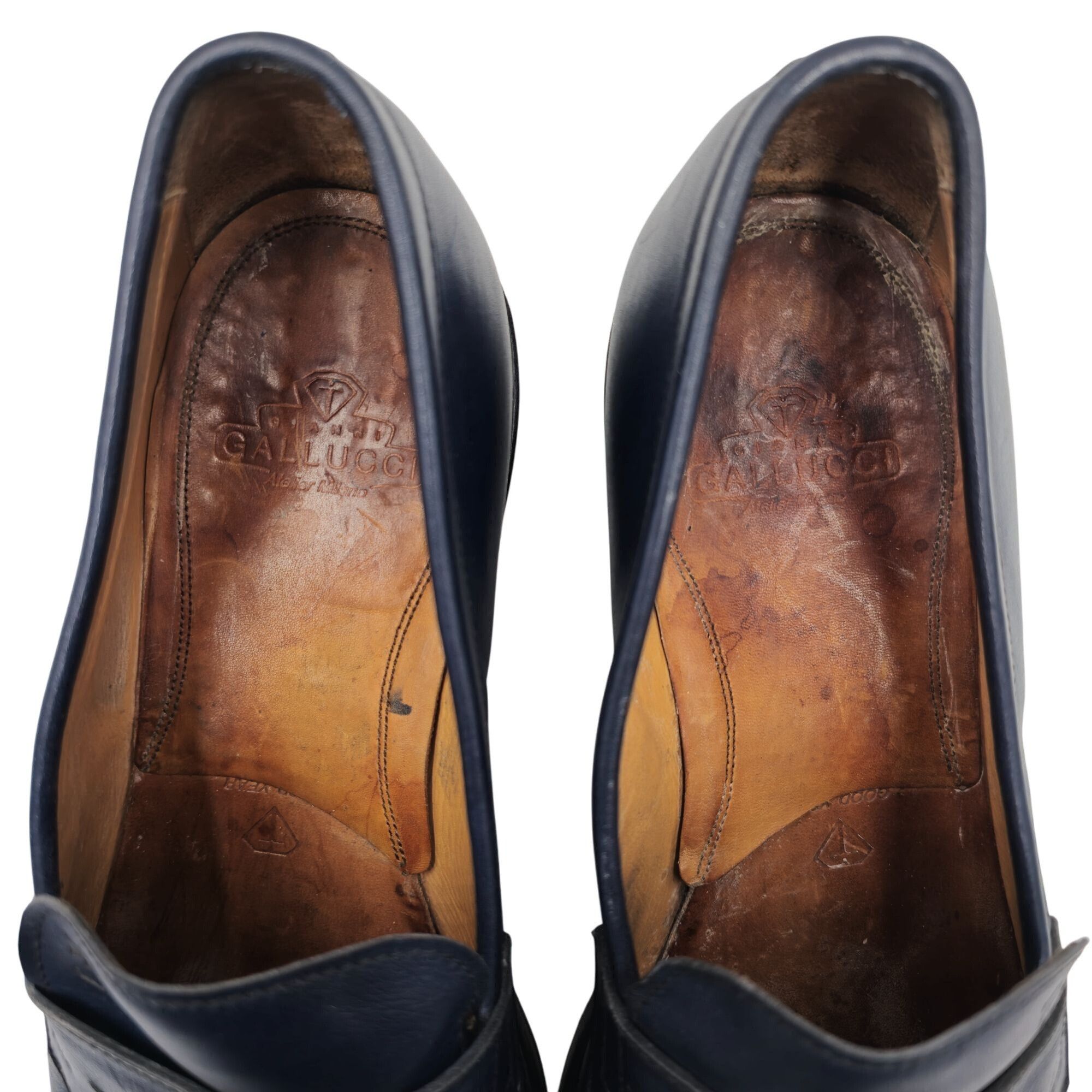 Other Gianni Gallucci Mens 11.5 / 44.5EU Navy Leather Dress Shoes Size US 11.5 / EU 44-45 - 10 Thumbnail