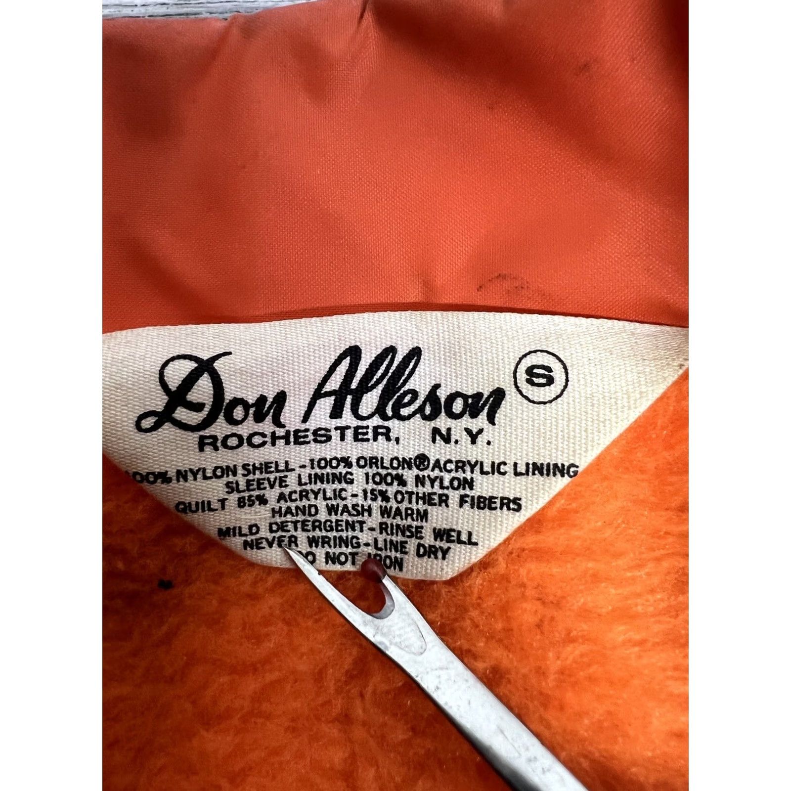 Vintage VINTAGE Don Alleson Athletic Bomber Jacket Nylon Snap Fleece Lined Blaze Orange Size S/M Unisex Adults Size US S / EU 44-46 / 1 - 3 Thumbnail