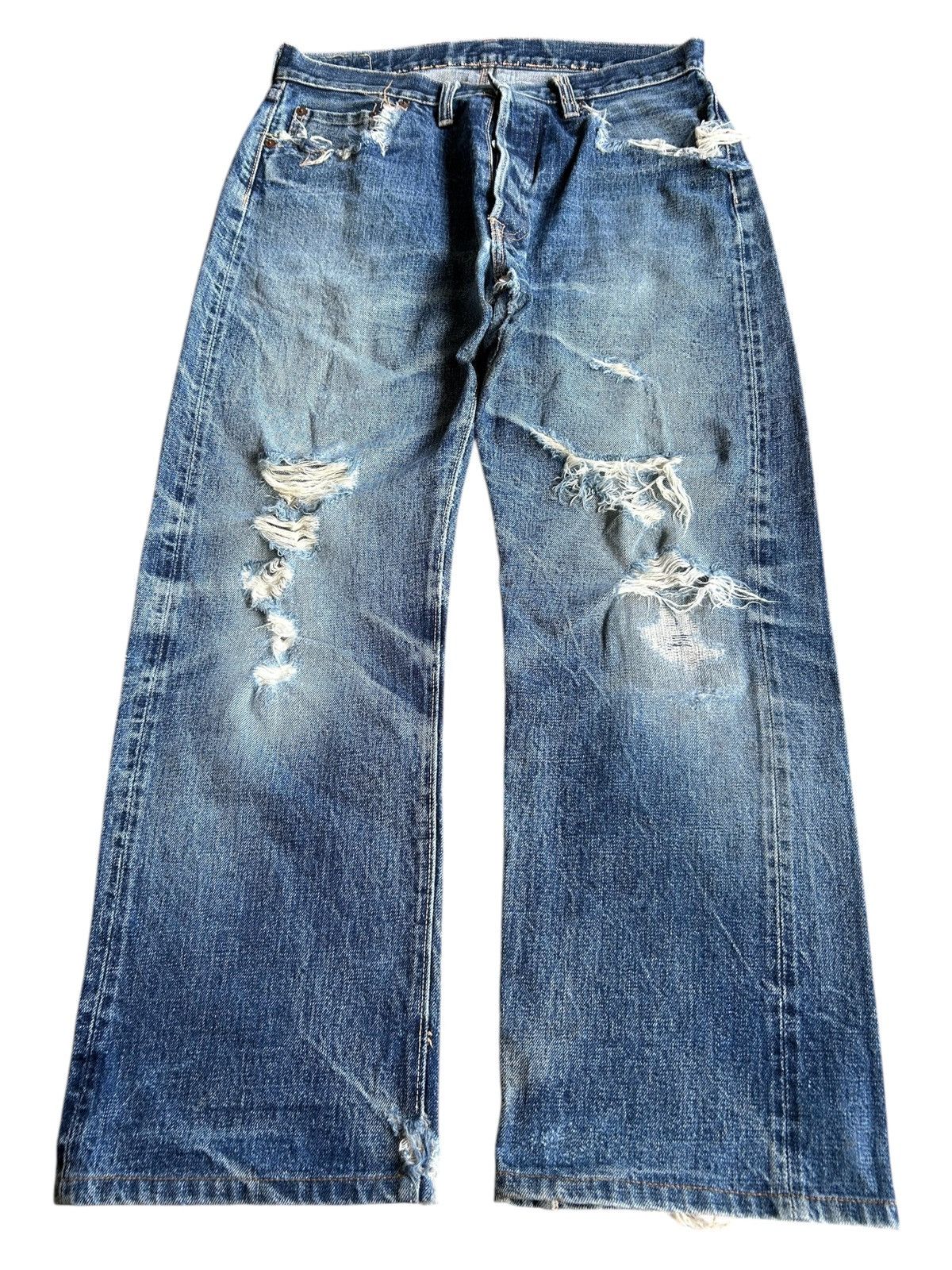 Japanese Brand × Kapital × Vintage Denime Selvedge Distressed Faded Denim Jeans Size US 32 / EU 48 - 1 Thumbnail