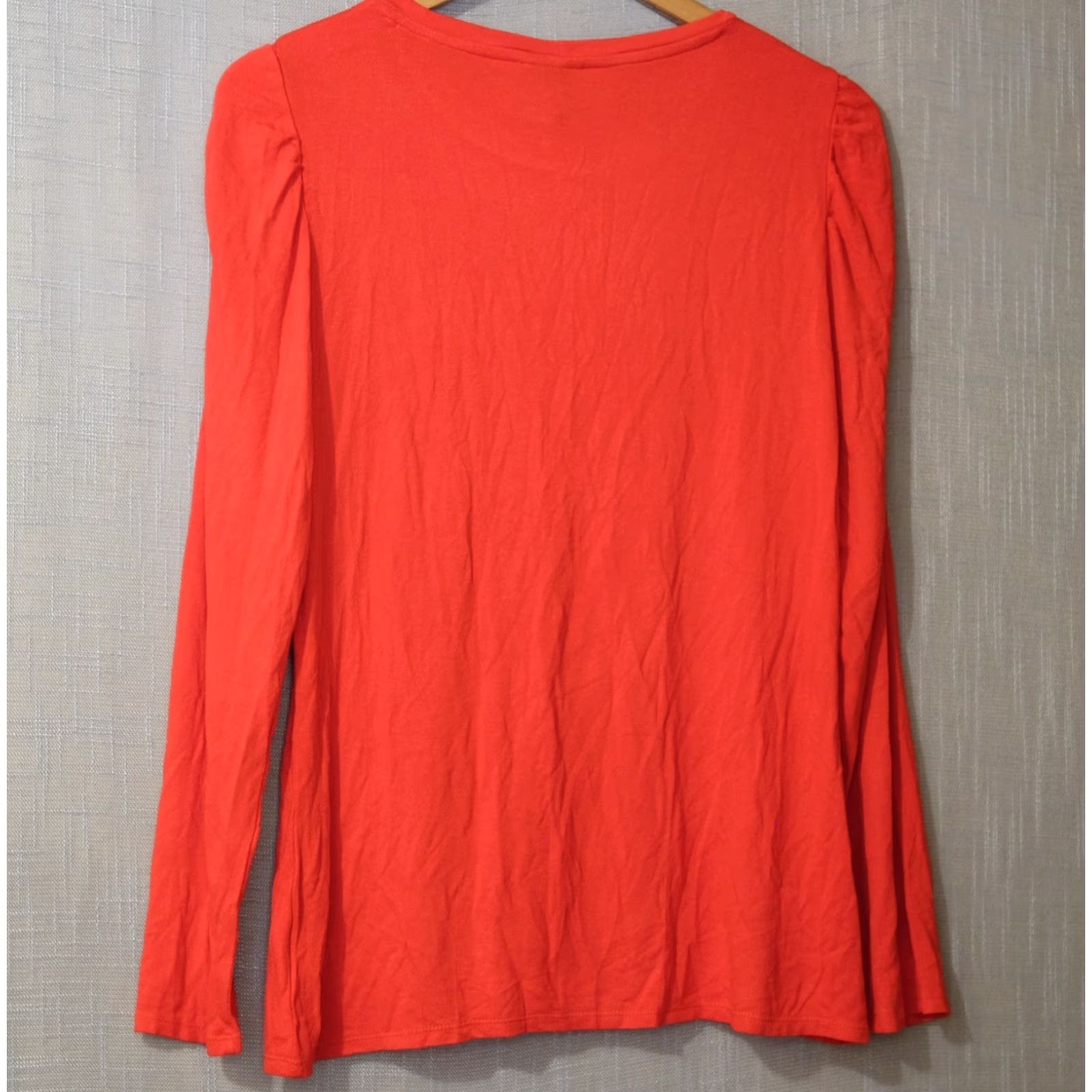 Vintage Bobeau Puff Sleeve Top Red Super Soft Viscose Blend Stretch Women's L Shirt Size L / US 10 / IT 46 - 4 Thumbnail