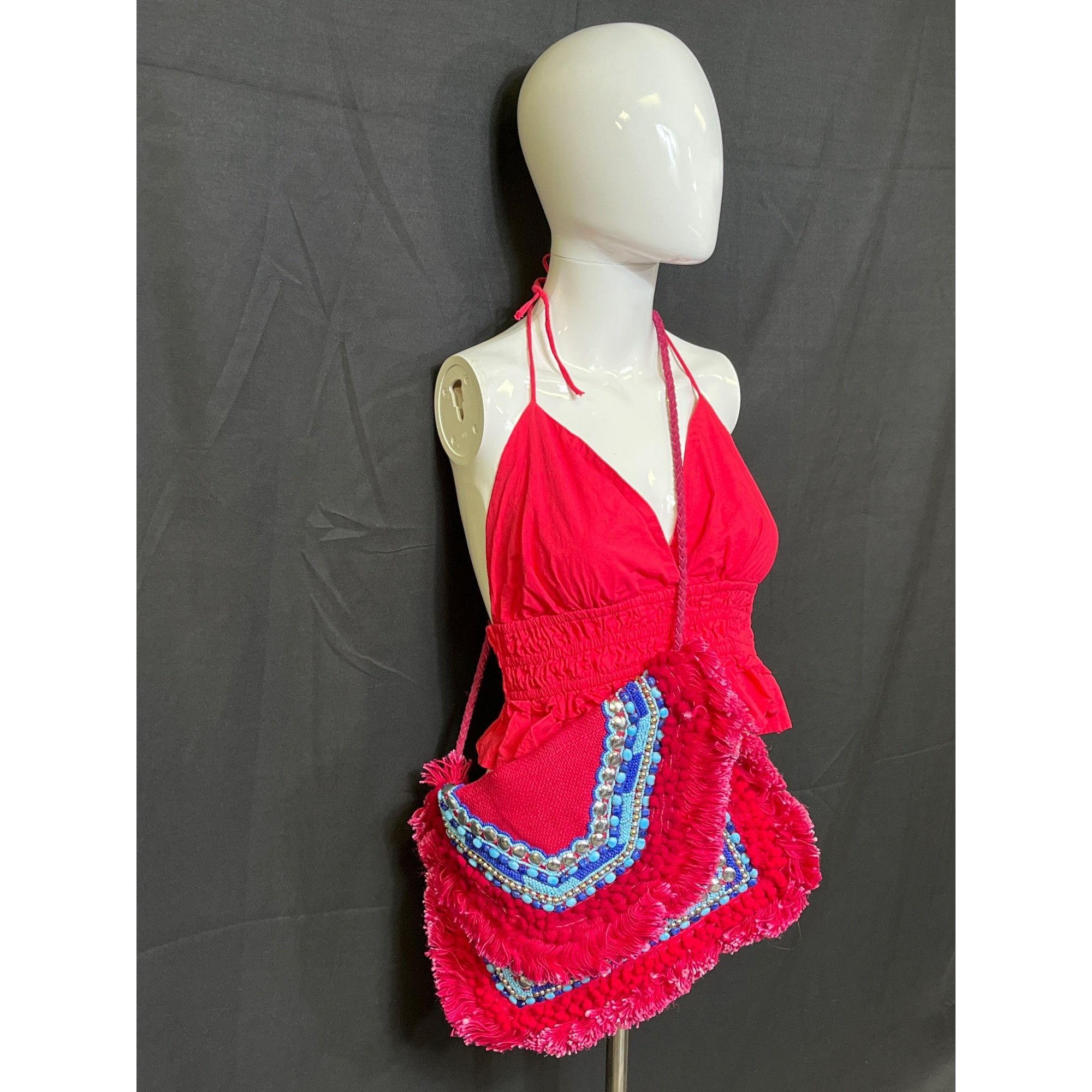 Other Shashi Women's Pink Beaded Purse/Clutch Crossbody SKU 5006 Size ONE SIZE - 7 Thumbnail