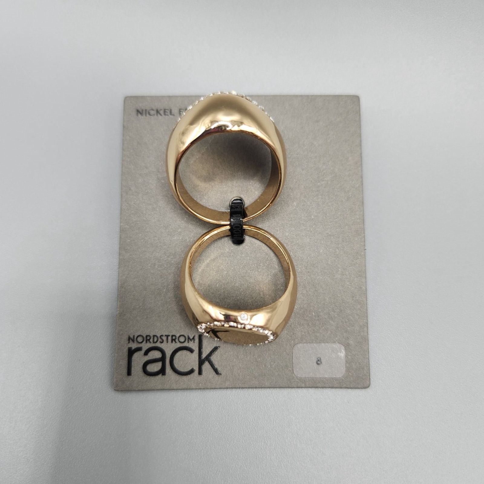 Nordstrom Nordstrom Rack Size 8 Gold-Tone Ring Set - Modern 2-Piece Size ONE SIZE - 2 Thumbnail