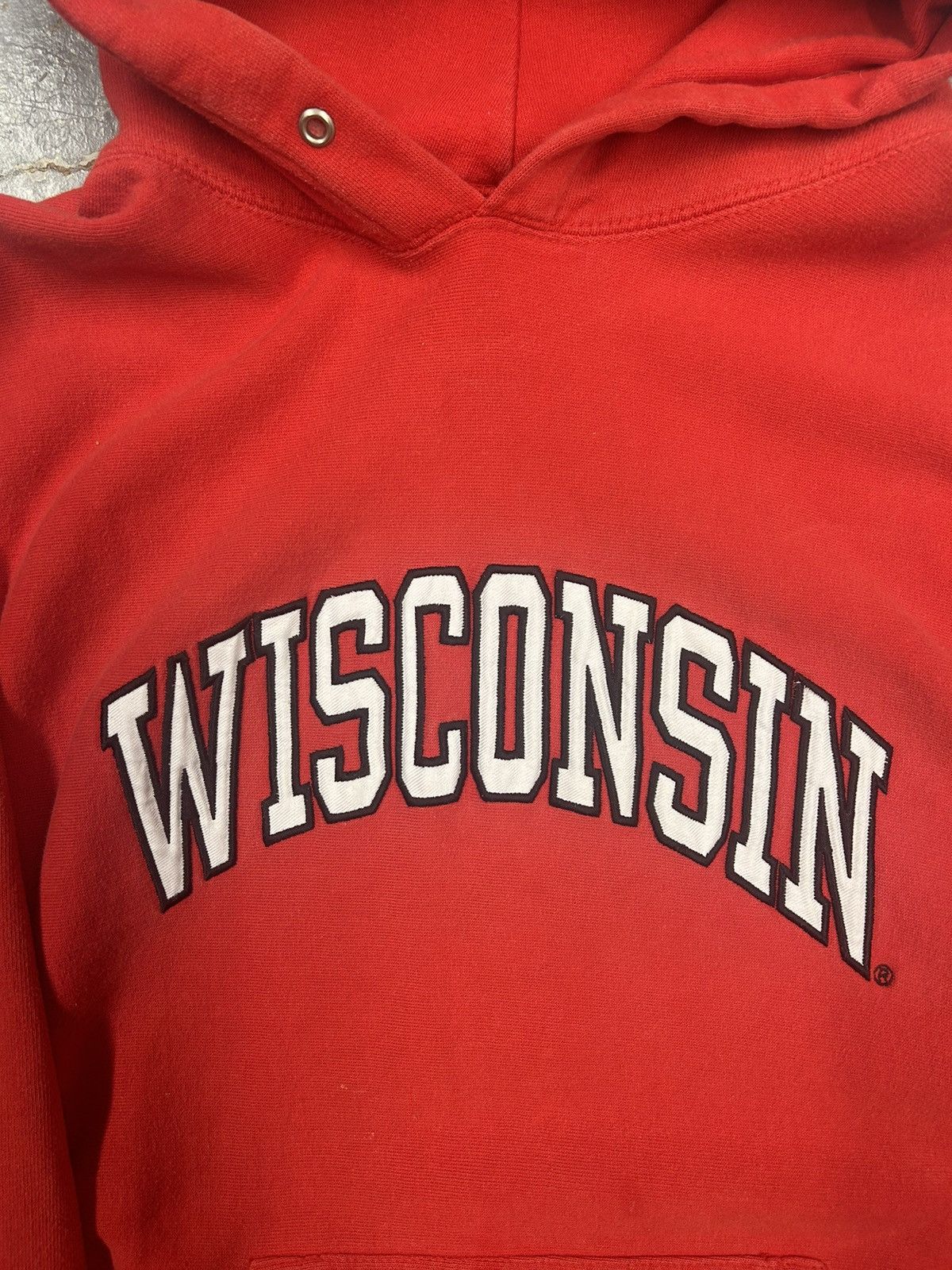 Vintage Crazy Vintage 90s Essential Red Wisconsin University Hoodie Size US S / EU 44-46 / 1 - 2 Thumbnail