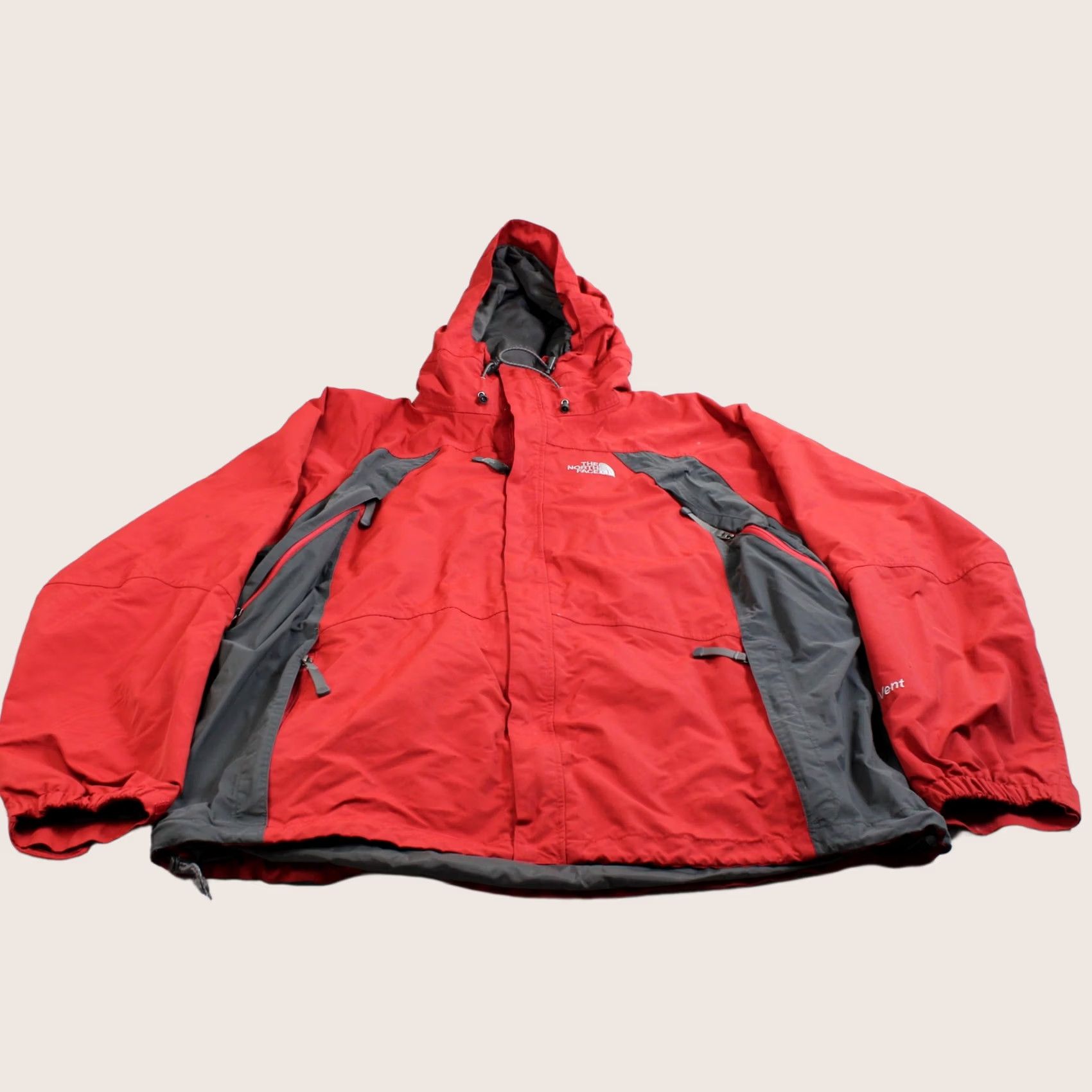 The North Face North Face Coat Men 2XL Red Gray HyVent Hooded Jacket Waterproof Snowboard Winter Size US XXL / EU 58 / 5 - 1 Thumbnail