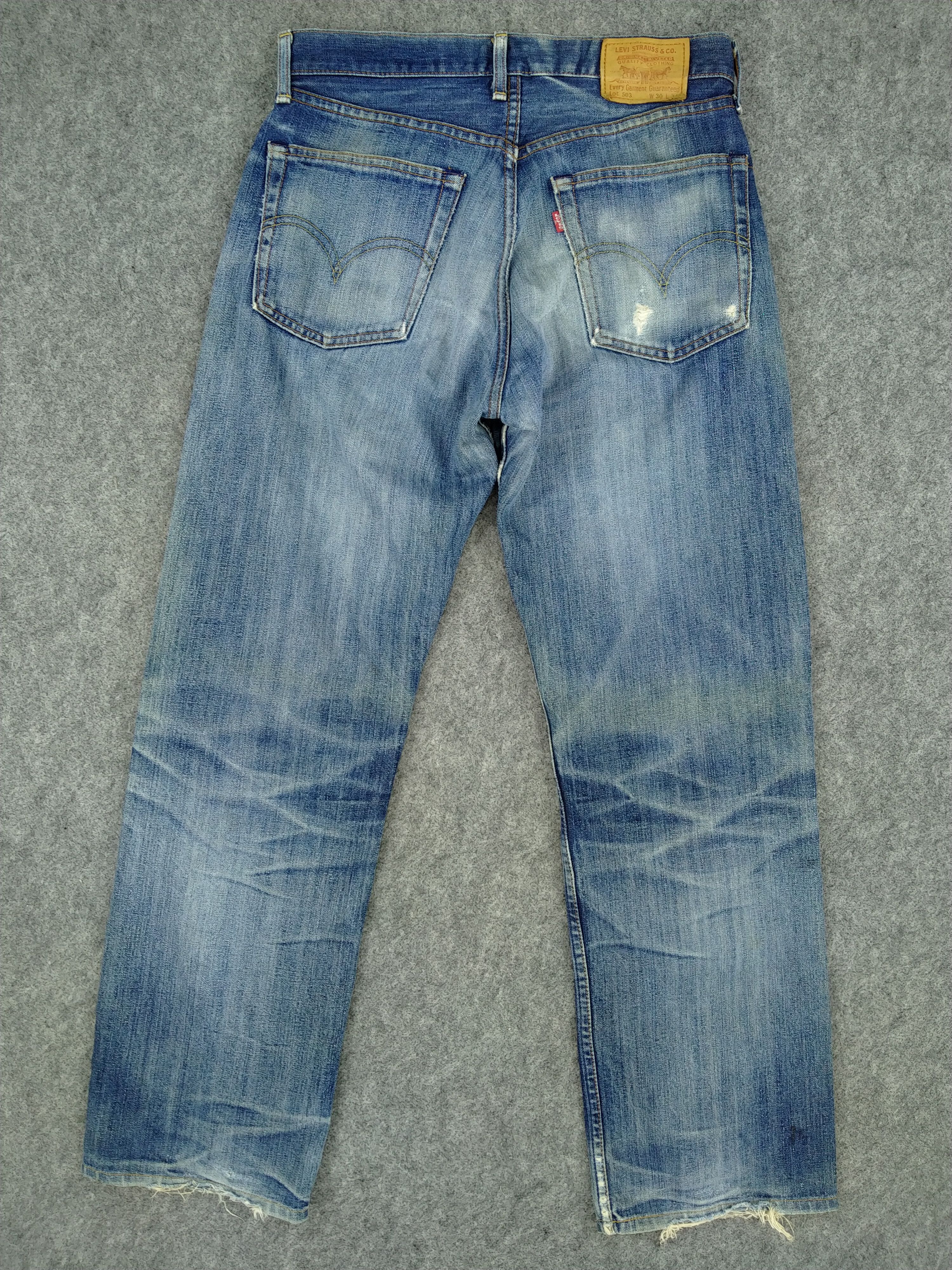 Levi's Blue Distressed Vintage Levi's 503 31x30.5 Denim -JN943 Size US 31 - 2 Thumbnail