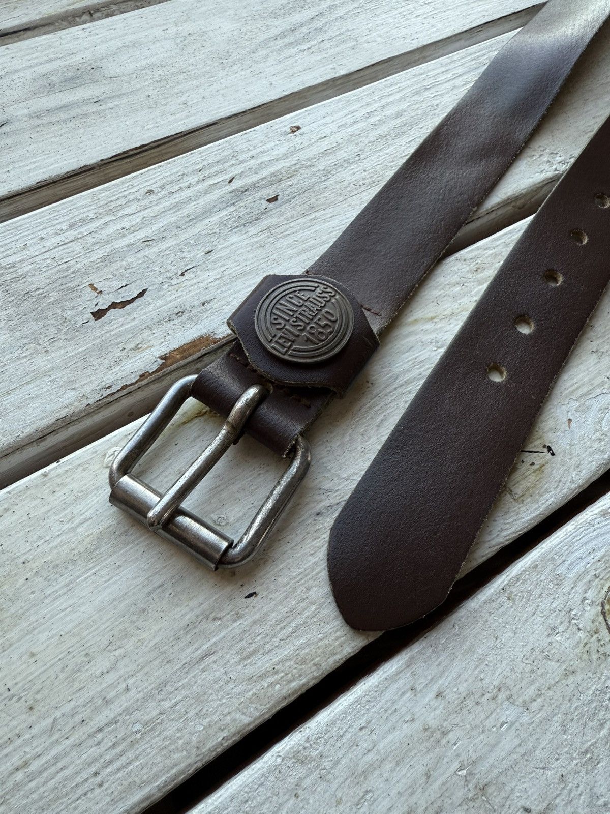 Levi's × Vintage Vintage 90s Levis Belt Brown Leather USA Y2K Size ONE SIZE - 3 Thumbnail