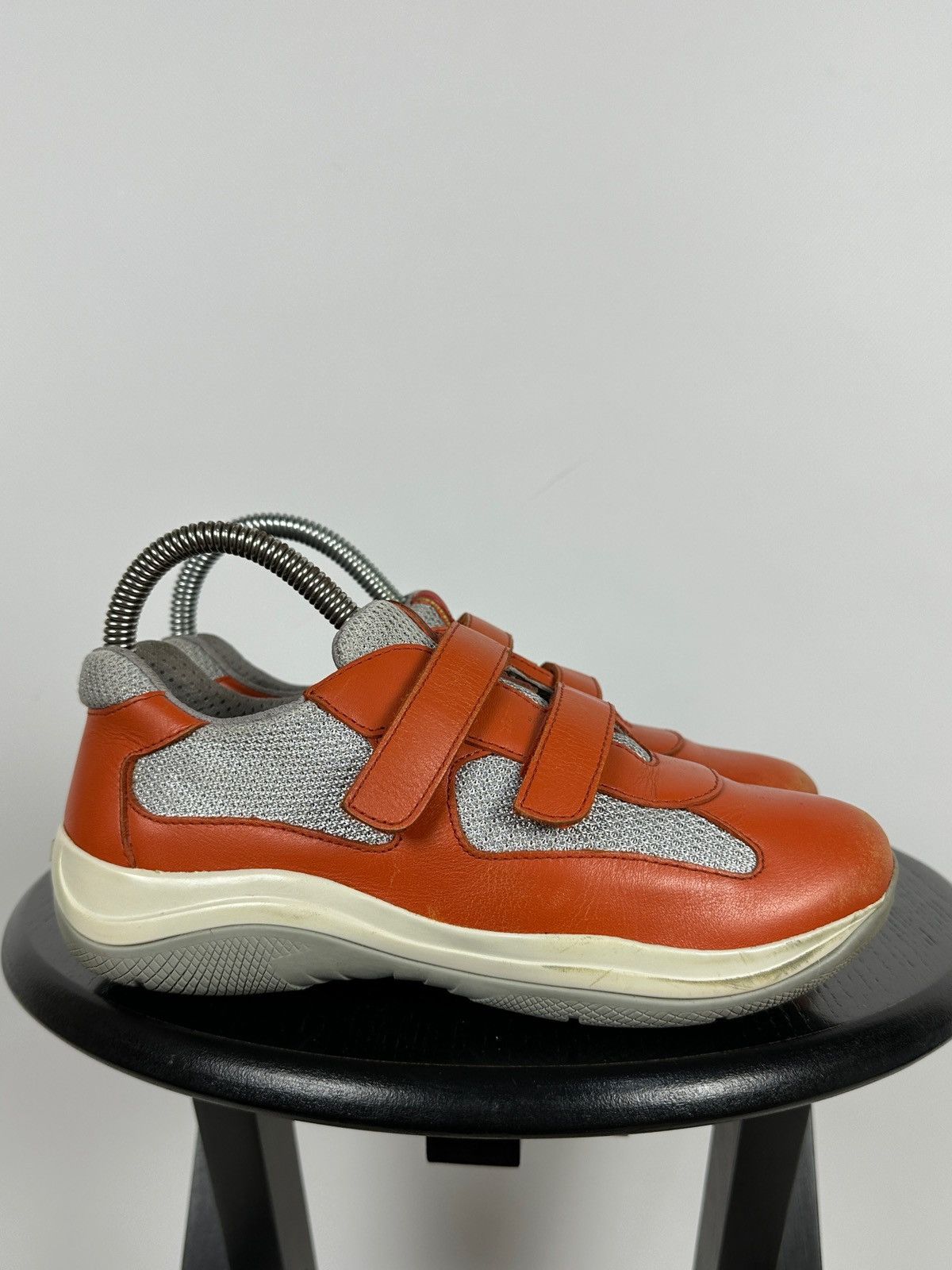 Prada Vintage Prada America’s Cup Orange Leather Sneakers Size US 5 / IT 35 - 13 Thumbnail