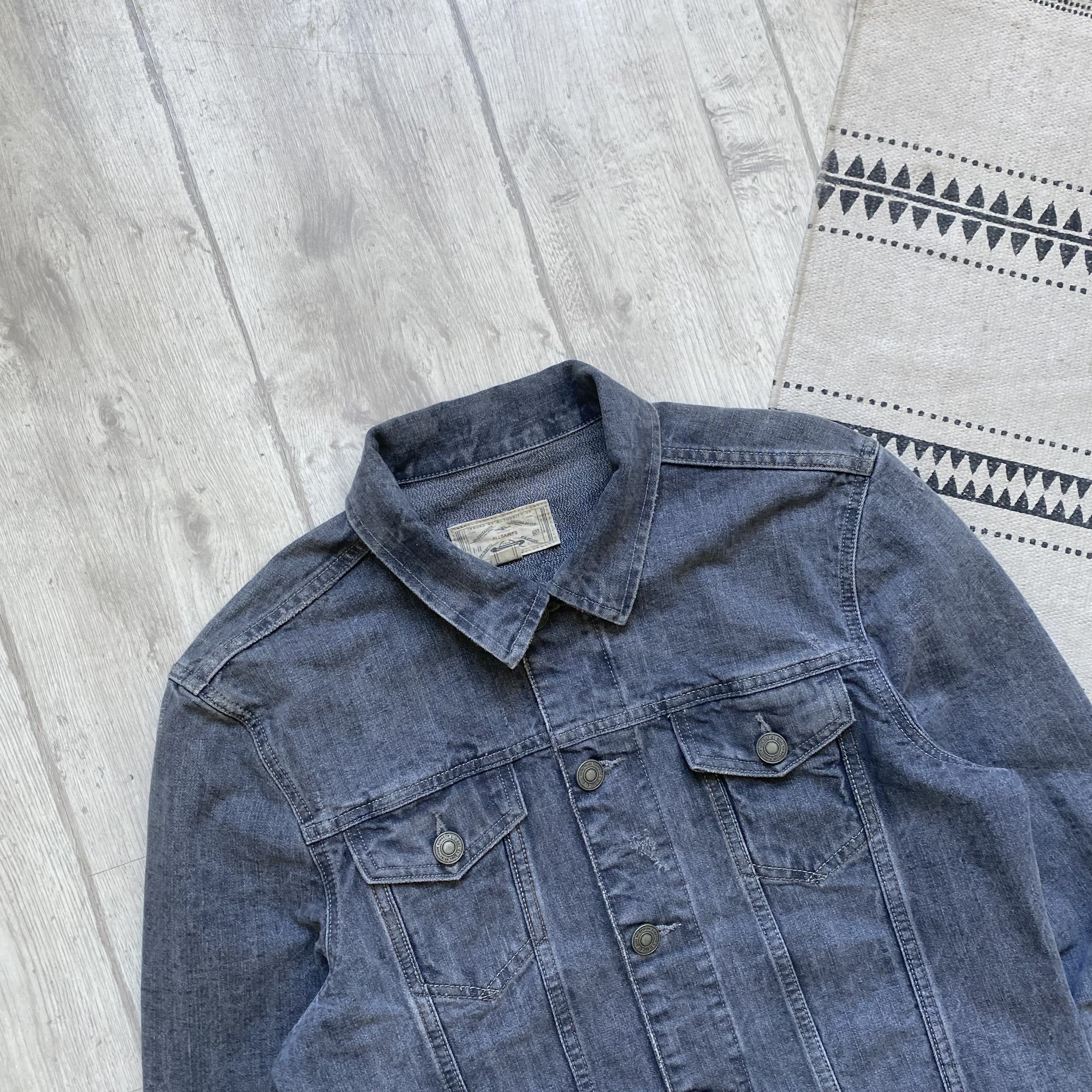 Allsaints ALLSAINTS Denim jacket Trucker Dark Gray jeans Size US M / EU 48-50 / 2 - 2 Thumbnail