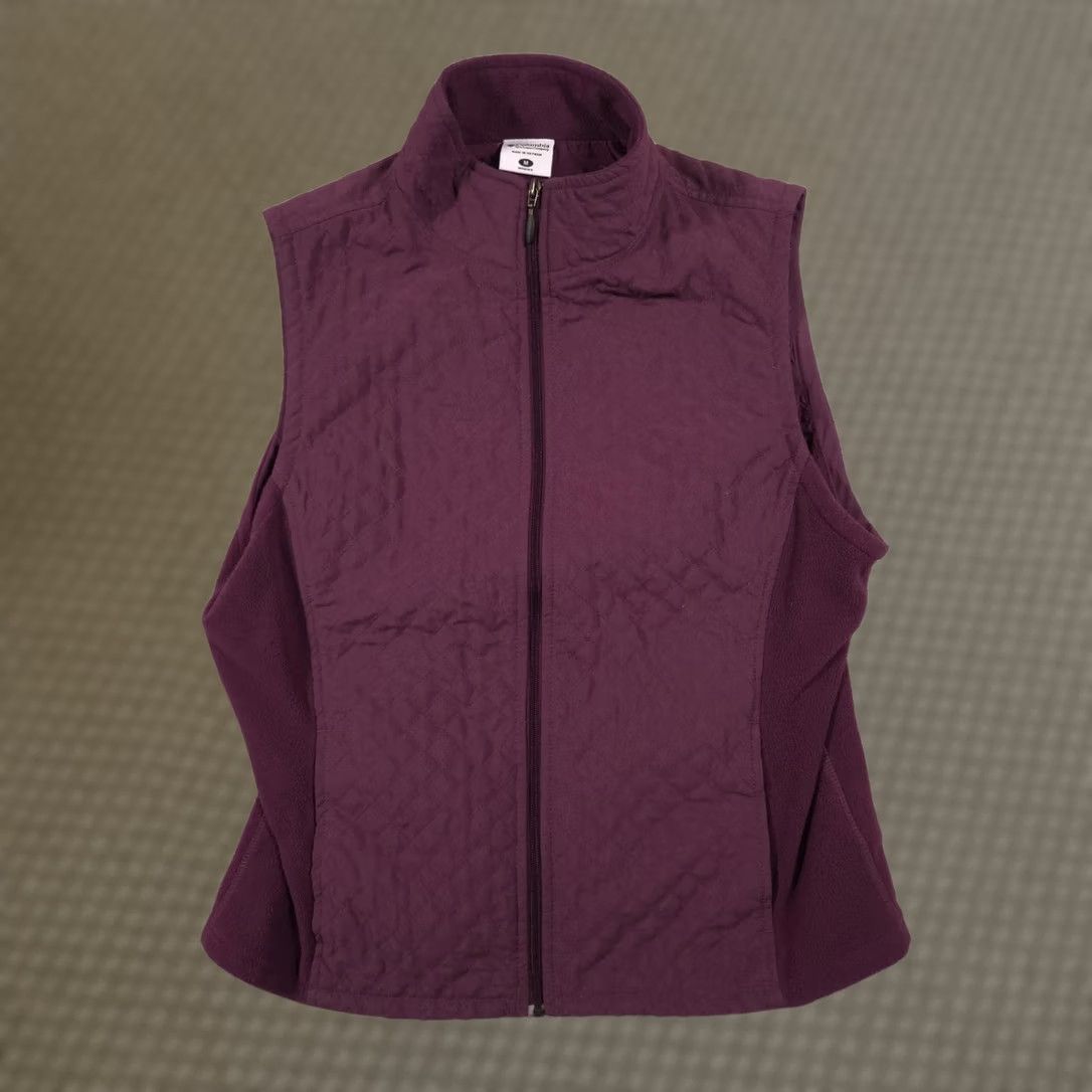 Vintage Columbia Vest Women M Purple Quilted Fleece Full Zip Pockets Insulated Size M / US 6-8 / IT 42-44 - 1 Thumbnail