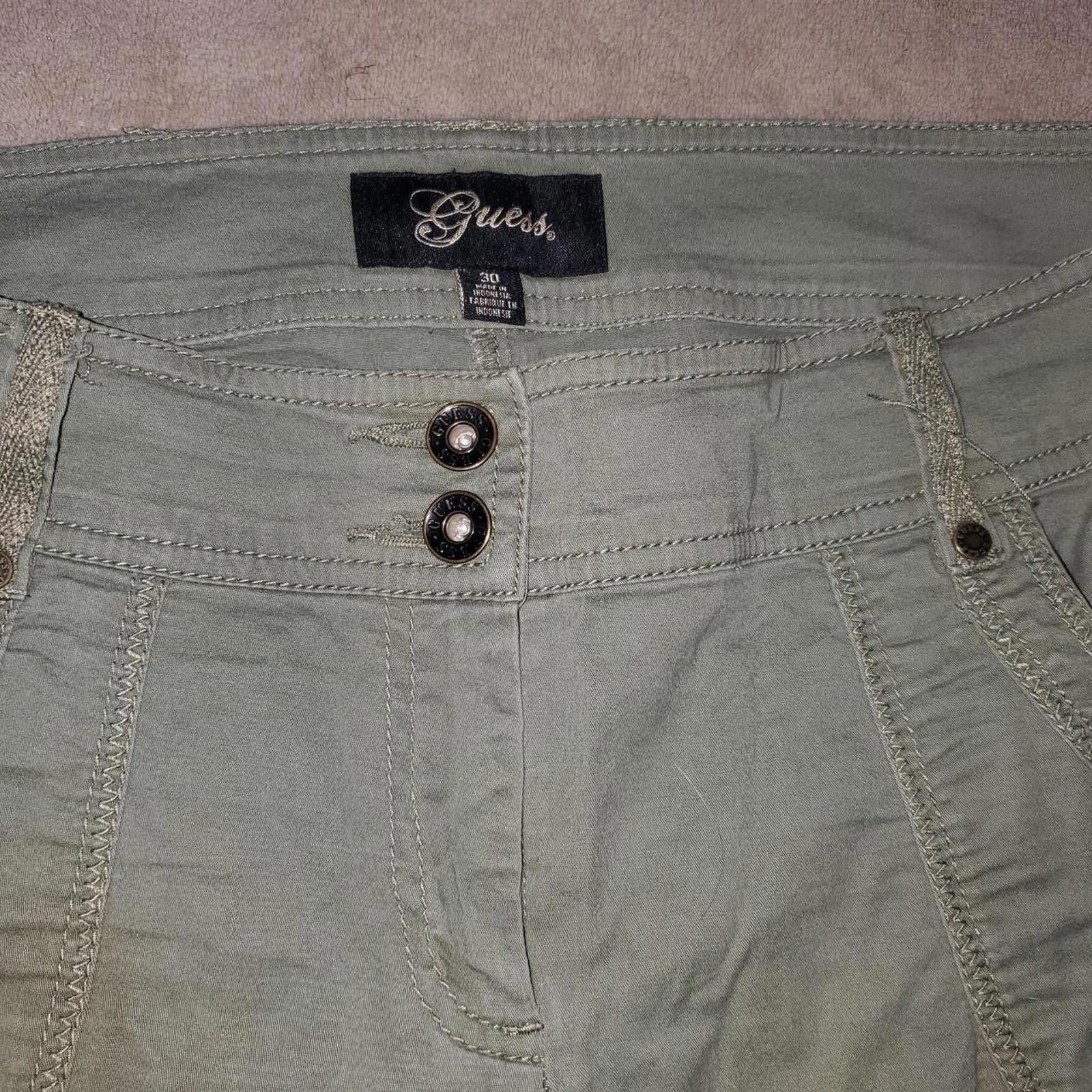 Guess Guess Women's Green and Khaki Trousers Size 30" / US 8 / IT 44 - 2 Thumbnail