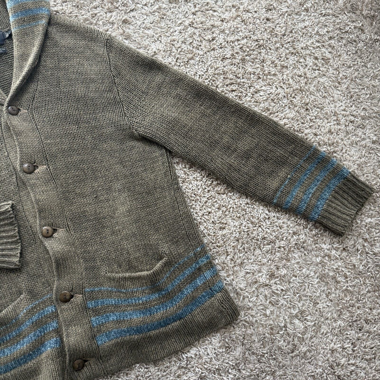 RRL Ralph Lauren × Ralph Lauren RRL Ralph Lauren Shawl Collar Cardigan Sweater Brown Linen Size US L / EU 52-54 / 3 - 10 Thumbnail