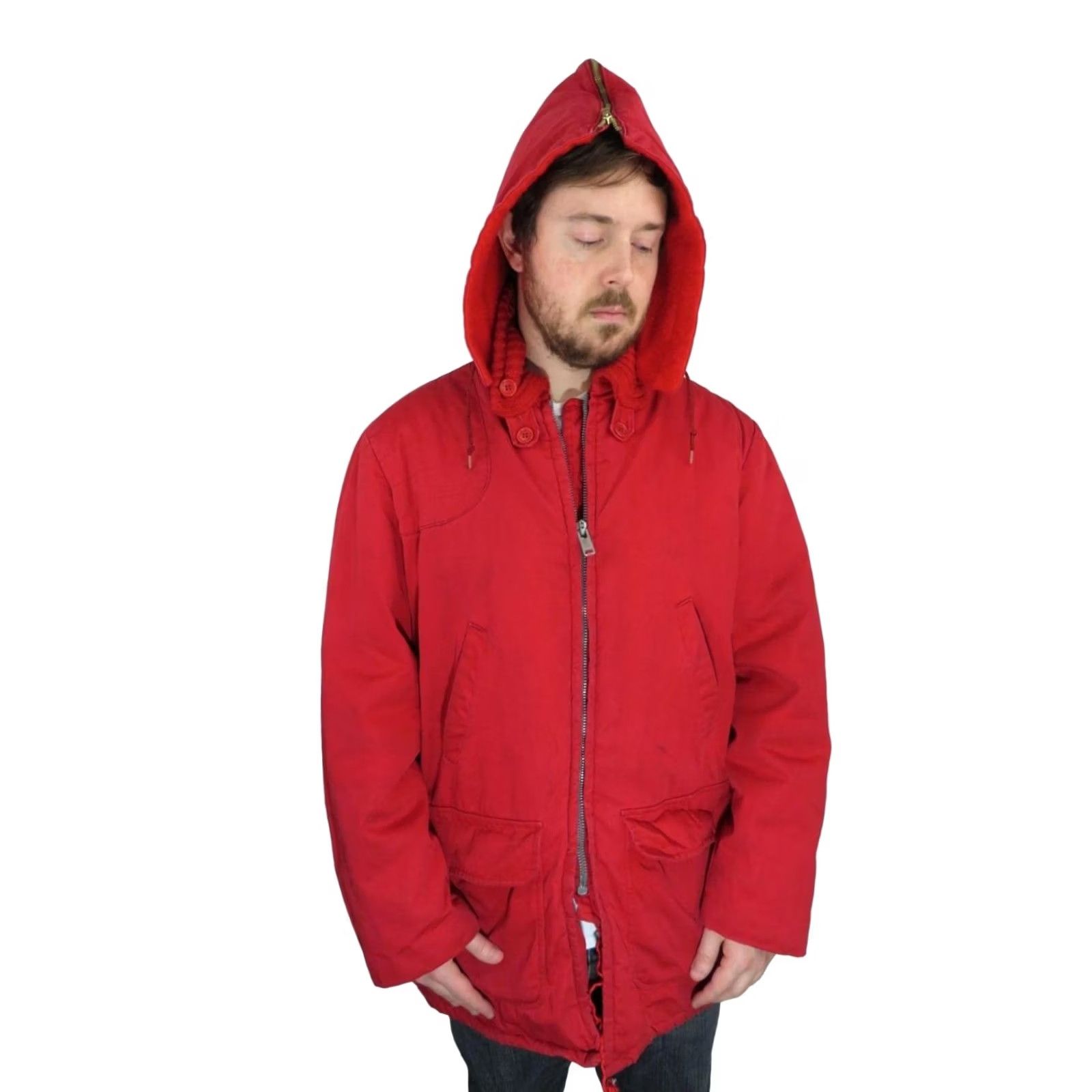Sears VINTAGE 70s Sears Red Cruiser Jacket Mens Large Workwear Canvas Parka Size US L / EU 52-54 / 3 - 2 Thumbnail