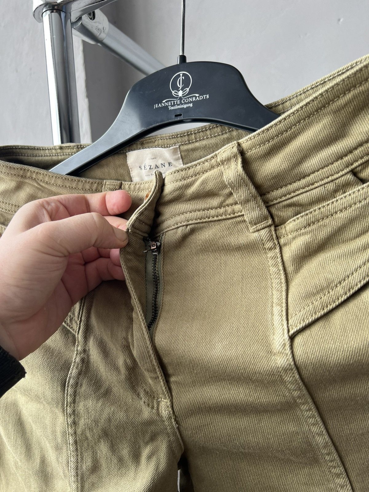 Sezane Sezane Paris Capri Women Khaki Classic Pants Size 43 Size 34" / US 12 / IT 48 - 9 Thumbnail