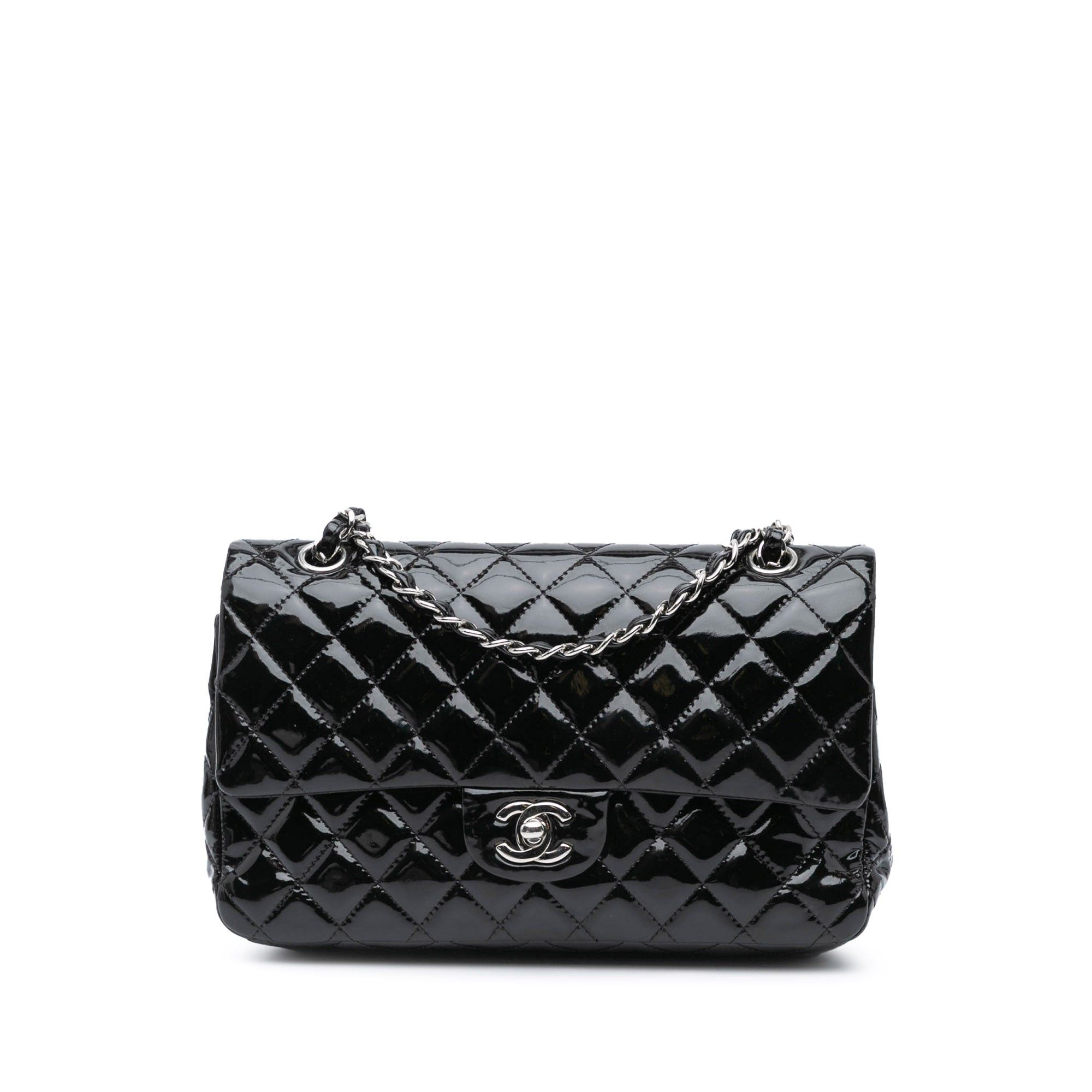 Chanel Chanel Medium Classic Patent Double Flap Black Size ONE SIZE - 1 Thumbnail