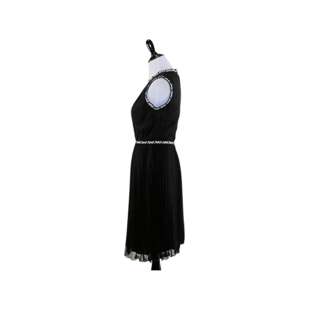 Vintage Vintage 60s Little Black Dress Metallic Silver Beading Med Size M / US 6-8 / IT 42-44 - 5 Thumbnail