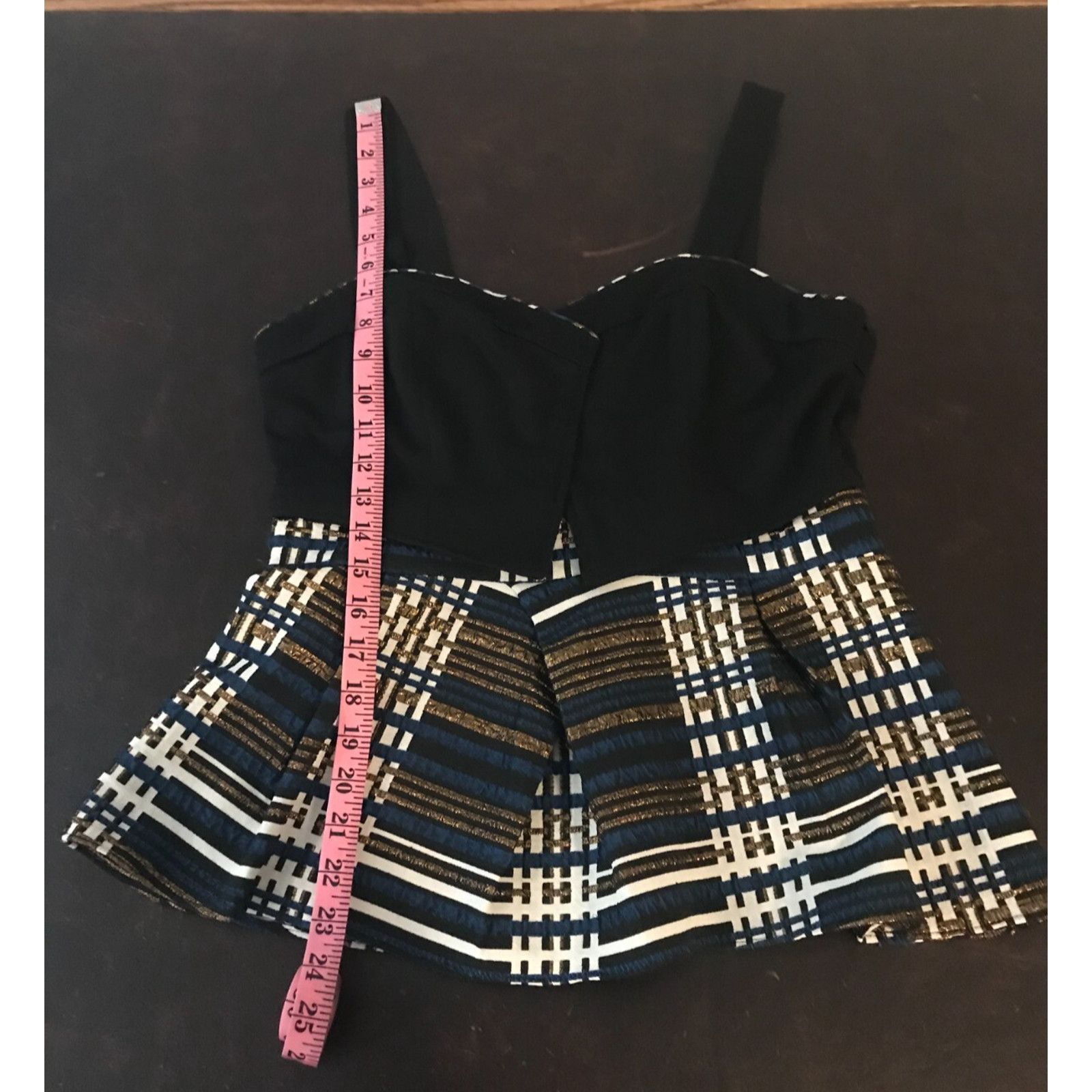 Anthropologie Anthropologie Deletta Nathalie Plaid Metallic Peplum Tank Size M / US 6-8 / IT 42-44 - 7 Thumbnail