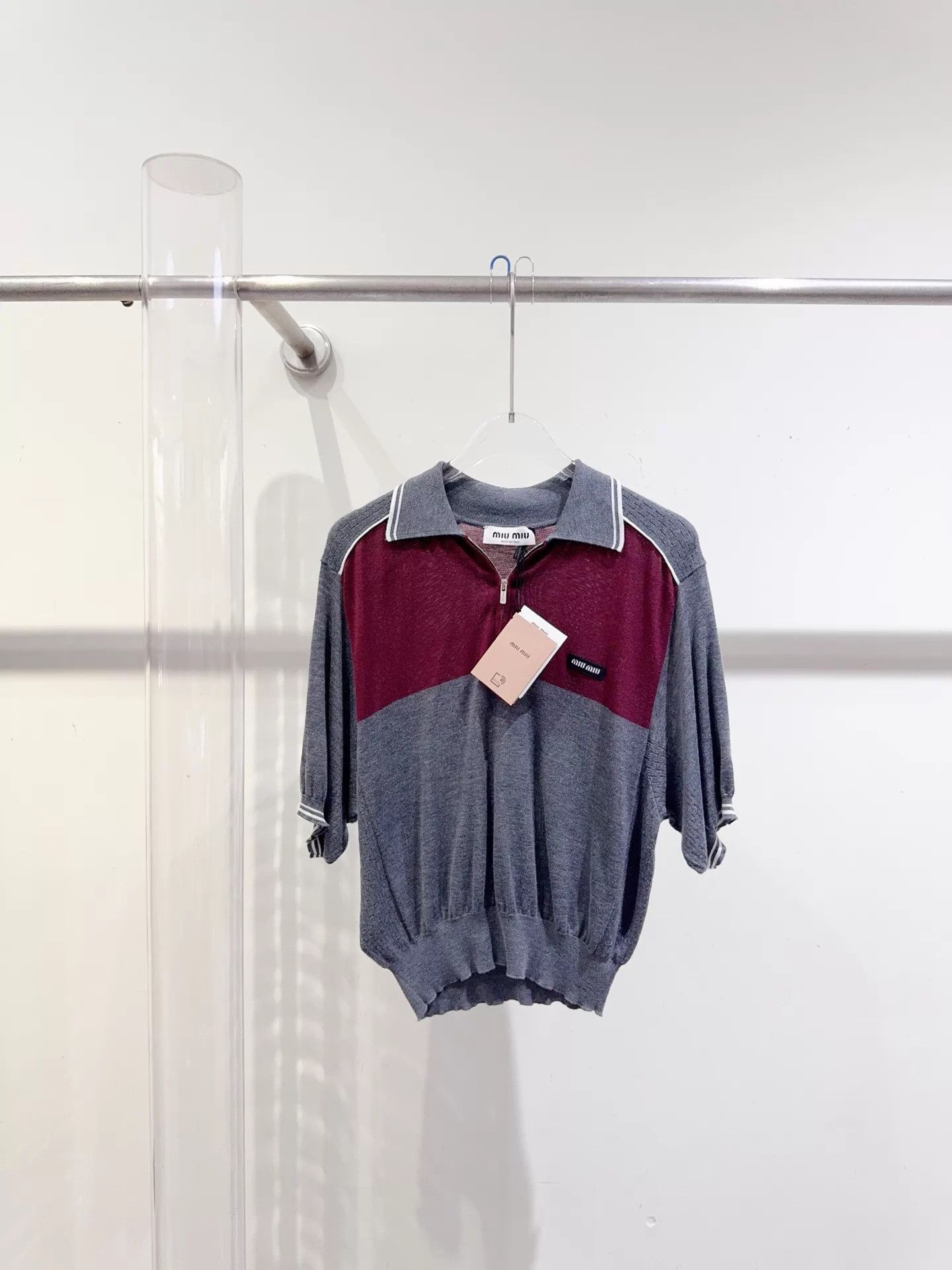 Miu Miu MIU MIU 25 S/S Silk-Cotton Top 38 (Bust 100, L52) Size XS / US 0-2 / IT 36-38 - 1 Thumbnail