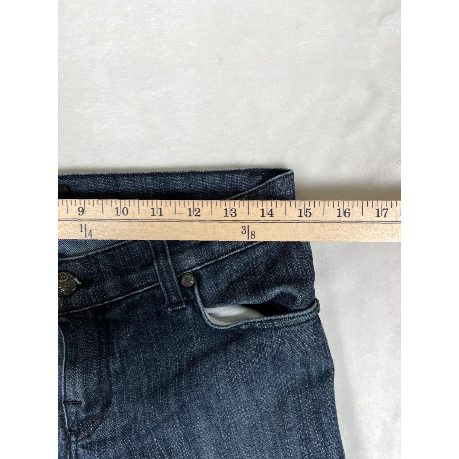 Vintage Rock & Republic Jeans Womens 27 Dark Wash Bootcut Embellished Pockets Denim Size 27" / US 4 / IT 40 - 7 Thumbnail