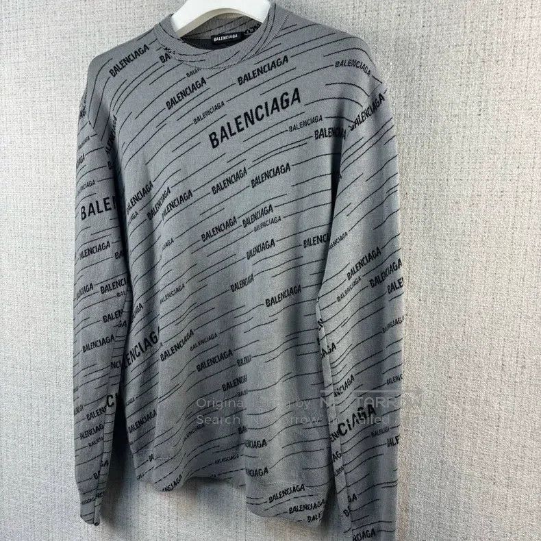 Balenciaga Balenciaga Barrage Logo Round Neck Woolen Sweater Knitwear Size US S / EU 44-46 / 1 - 2 Thumbnail