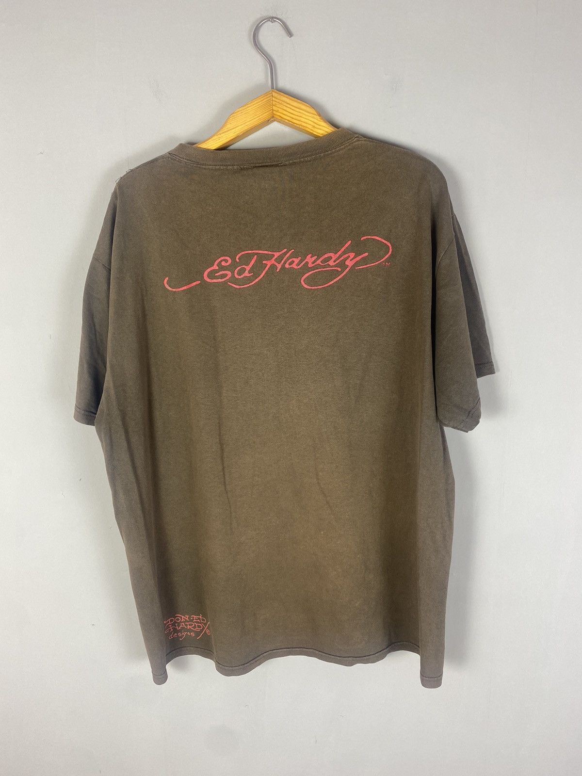 Ed Hardy × Vintage Vintage Ed Hardy big logo tee T-shirt brown Size US XXL / EU 58 / 5 - 5 Thumbnail