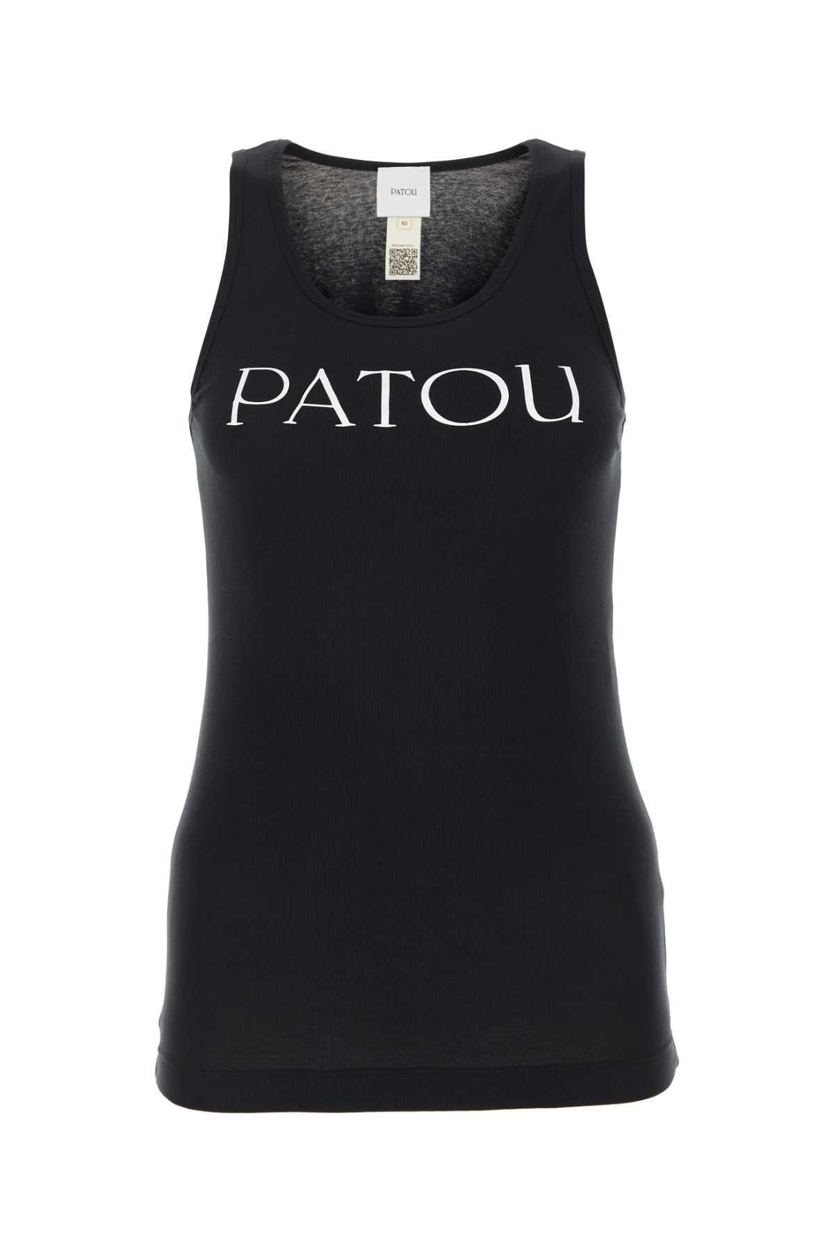 Patou Black Cotton Tank Top Size L / US 10 / IT 46 - 1 Thumbnail