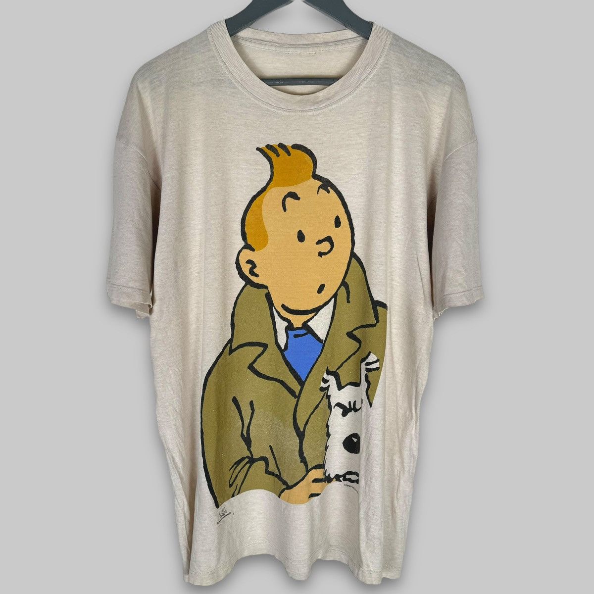 Vintage 90s TinTin Rare Large Print Euro Licensed T Shirt
