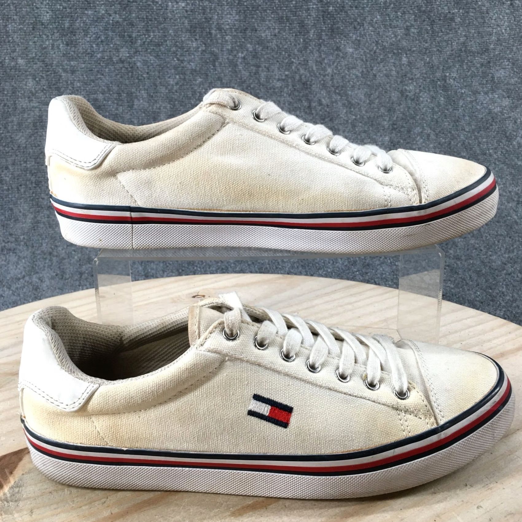 Tommy Hilfiger Tommy Hilfiger Shoes Womens 11 M Fressian Cap Toe Casual Sneakers White Canvas Size ONE SIZE - 2 Thumbnail
