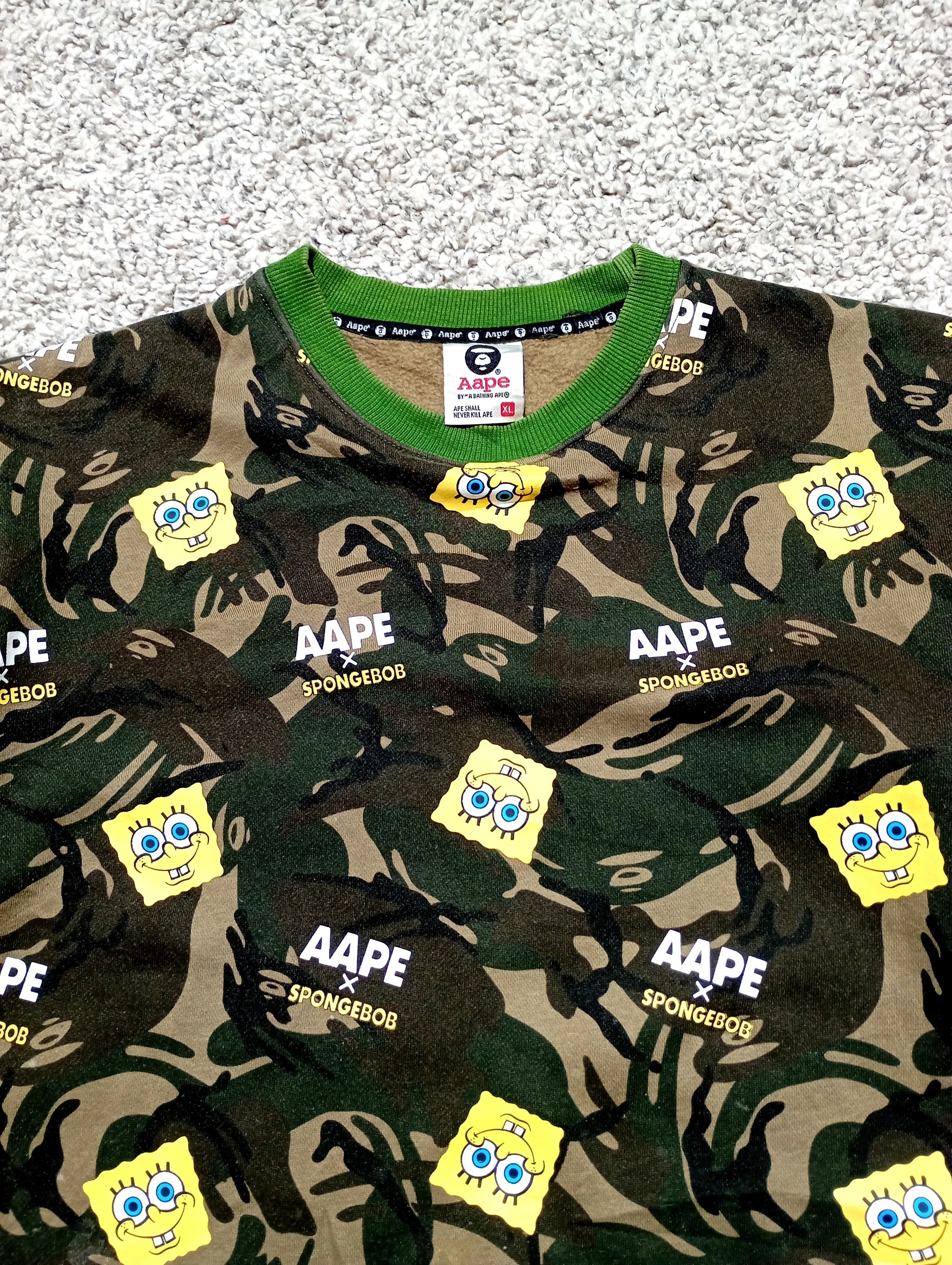 Aape Aape by A Bathing Ape x SpongeBob Crewneck Sweatshirt Size US XL / EU 56 / 4 - 4 Thumbnail